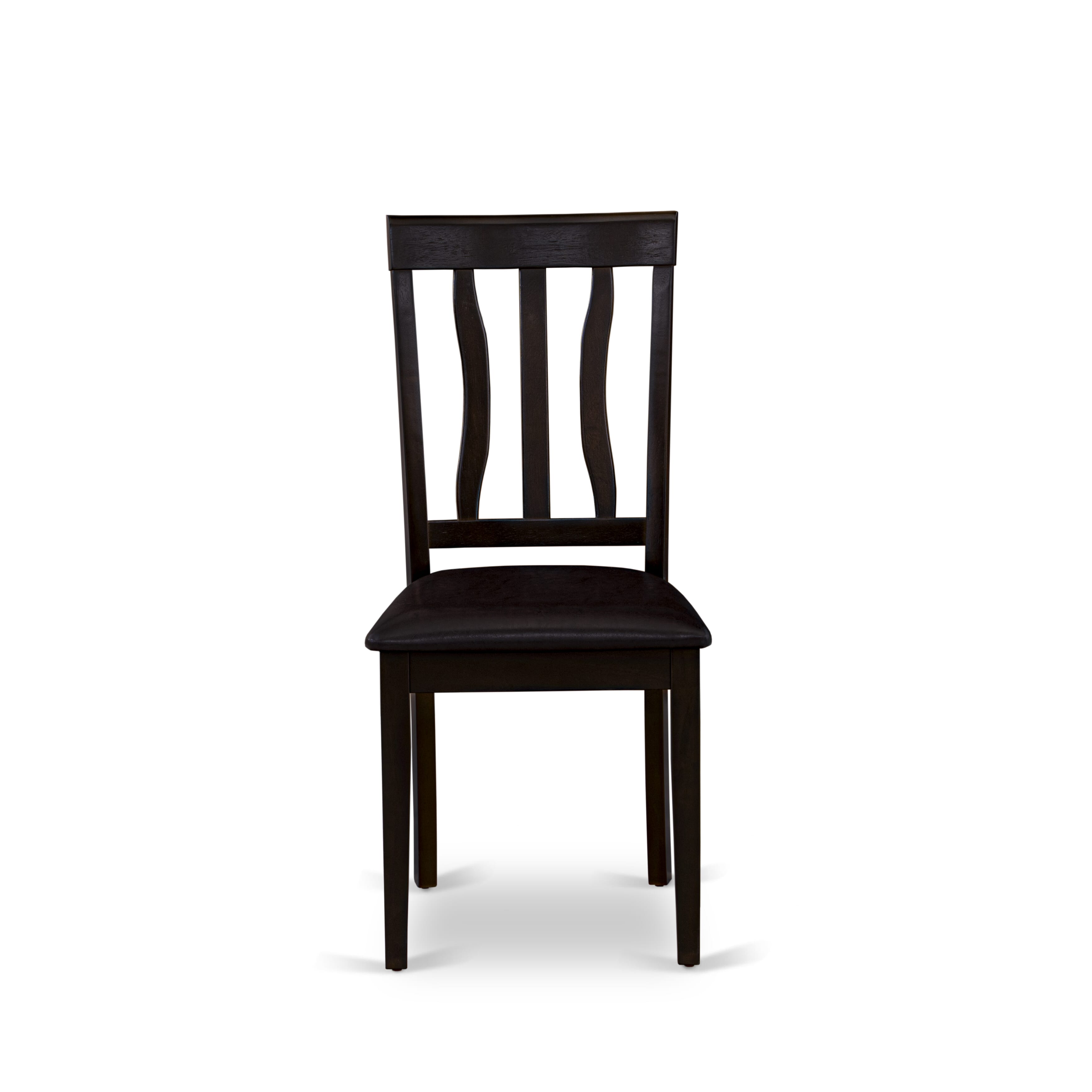 Juego de comedor de 5 piezas East West Furniture BOAN5-CAP-LC. Incluye una mesa de comedor redonda y 4 sillas de comedor de cocina de cuero sintético.