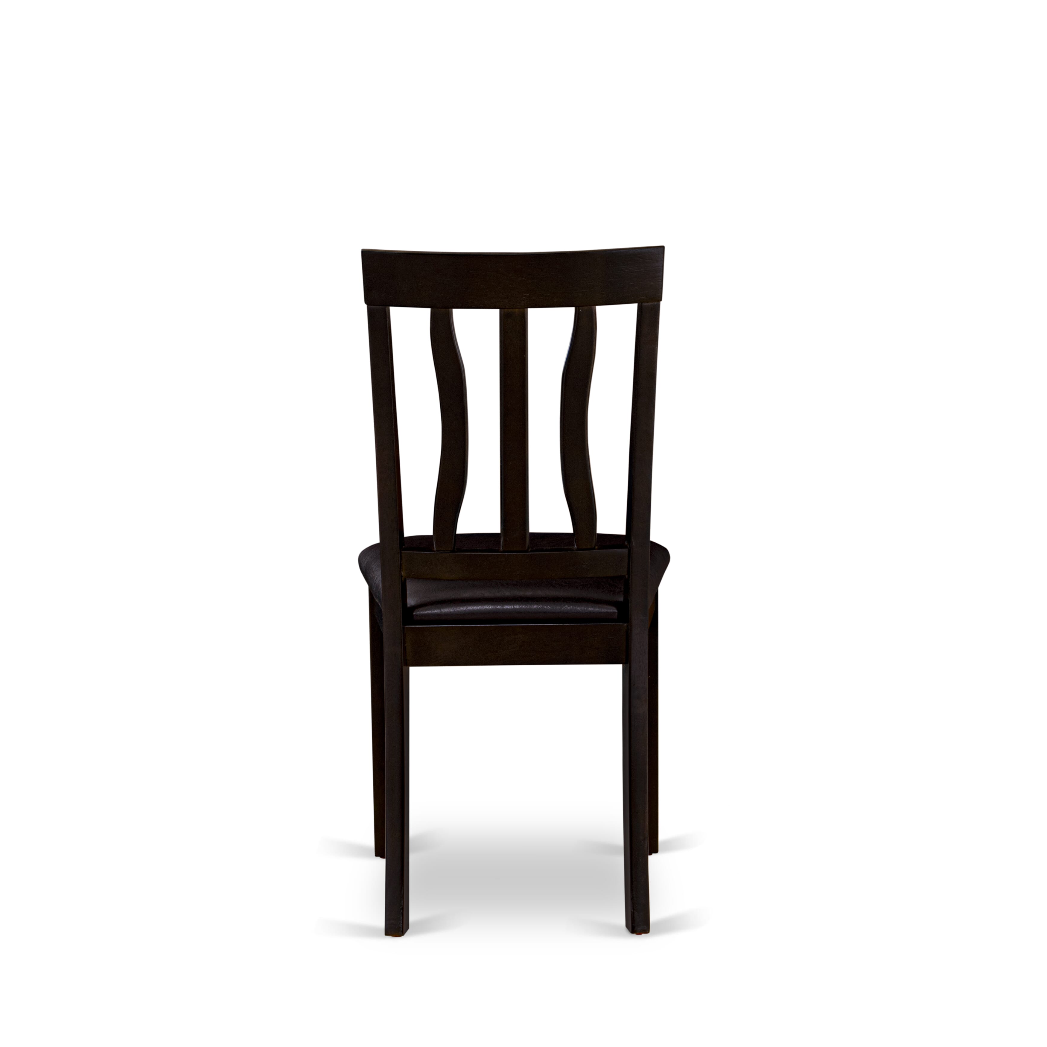 Juego de comedor de 5 piezas East West Furniture BOAN5-CAP-LC. Incluye una mesa de comedor redonda y 4 sillas de comedor de cocina de cuero sintético.