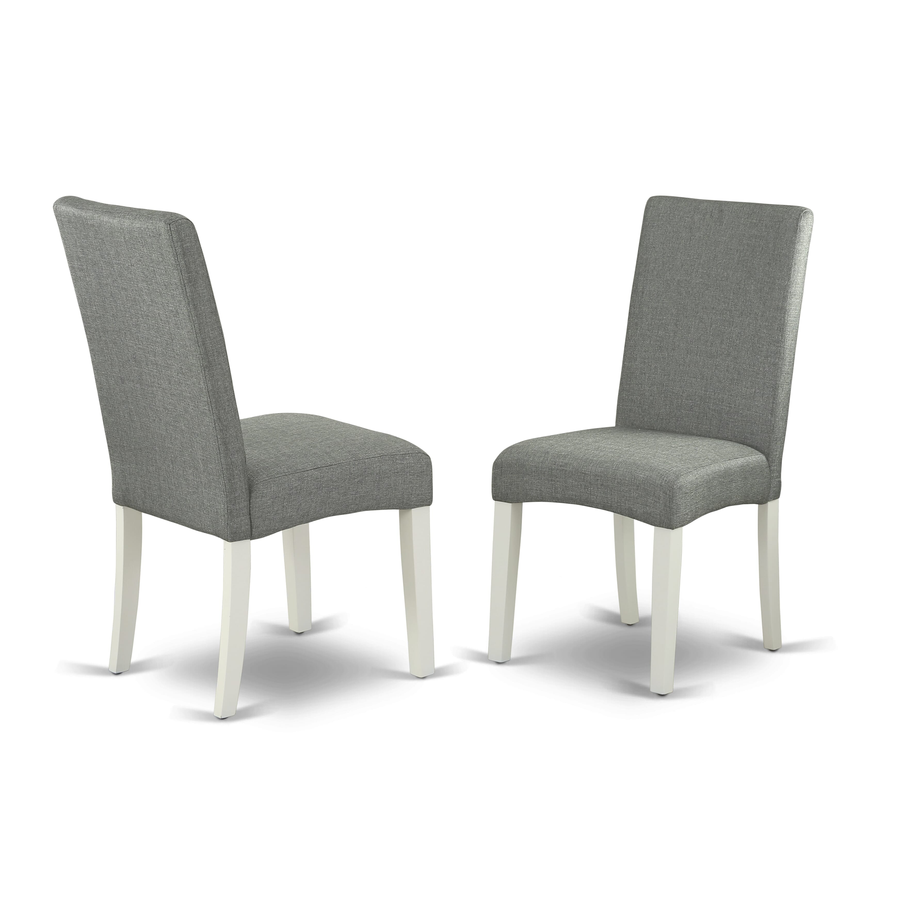 East West Furniture X027DR207-9 9-Pc Rectangular Dining Table Set a Fantastic linen white dining table top and 8 Beautiful Kitchen Parson Chair with High Stylish Chair Back, linen white Finish