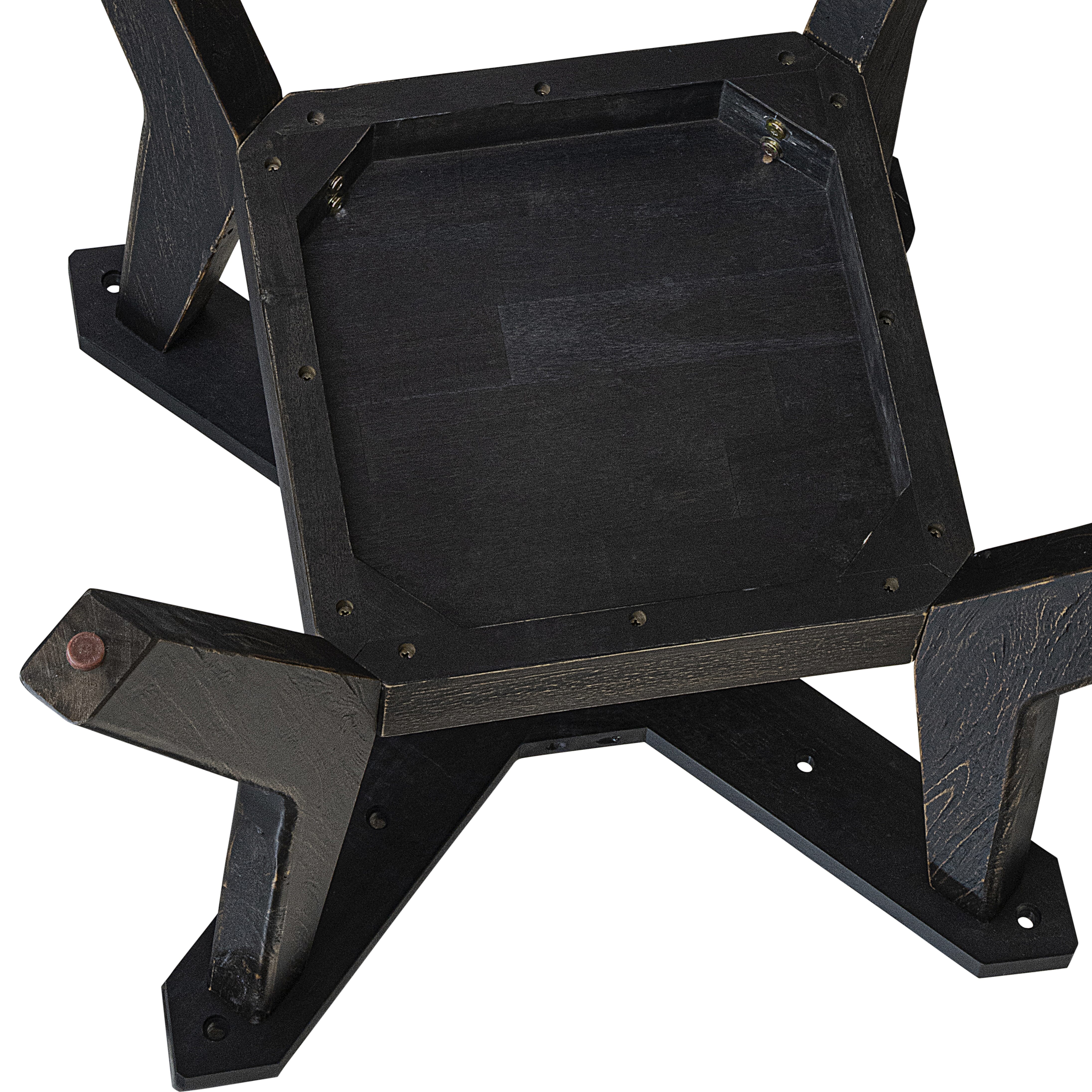 Luxe by East West Furniture F8DA5-411-24 5 Piece Dining Room Set Consists of a 48" Round Table with Pedestal and 4 Black Linen Fabric Upholstered Chairs, Sand Blasted Black