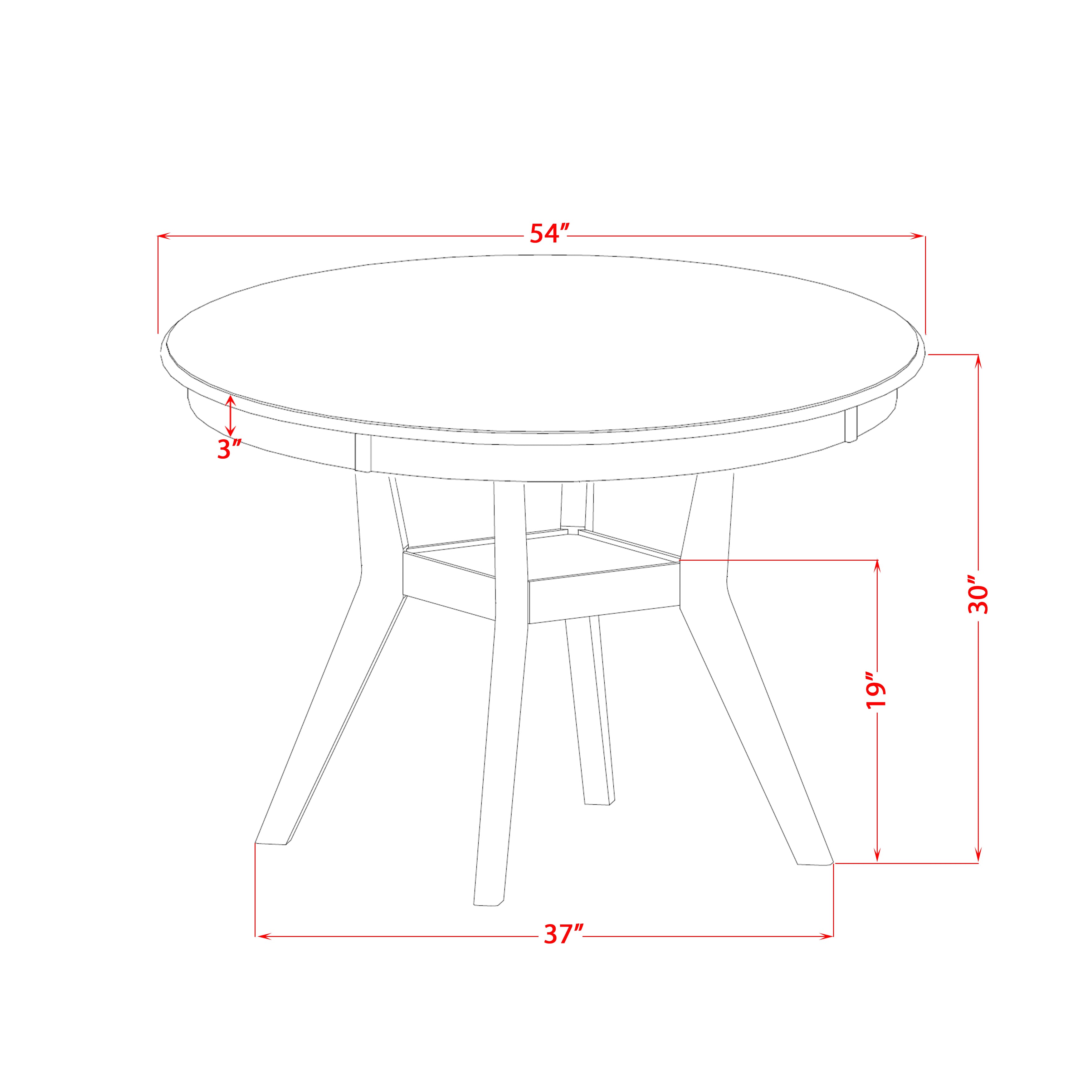 Luxe by East West Furniture F8DA7-411-23 7 Piece Dining Set Includes a 48" Round Kitchen Table with Pedestal and 6 Beige Red Faux Leather Parson Chairs, Sand Blasted Black