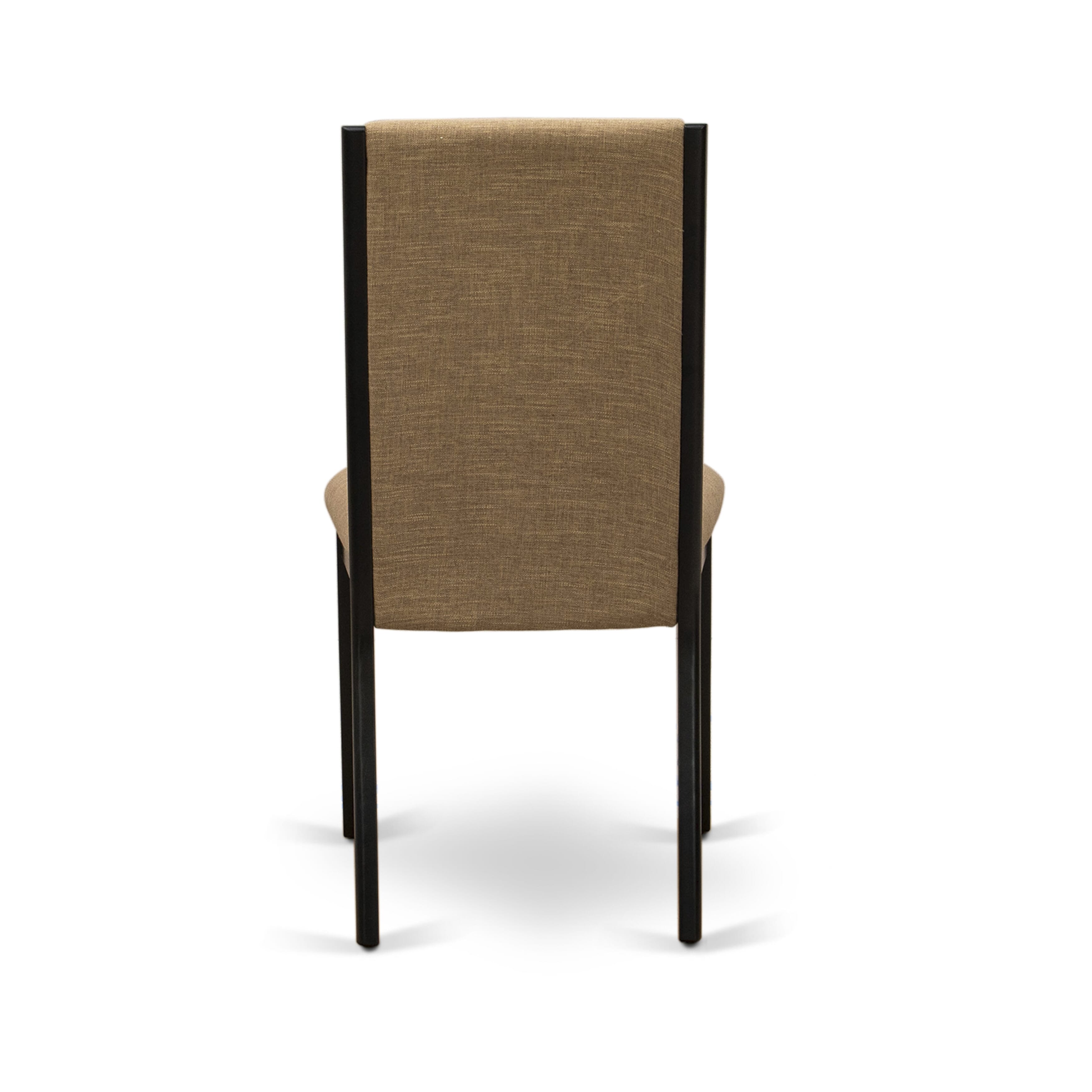 East West Furniture V627LA147-7 7-Piece Dining Table Set with Dining Table - 6 Linen Fabric Parson Chairs (Wire Brushed Black Finish)