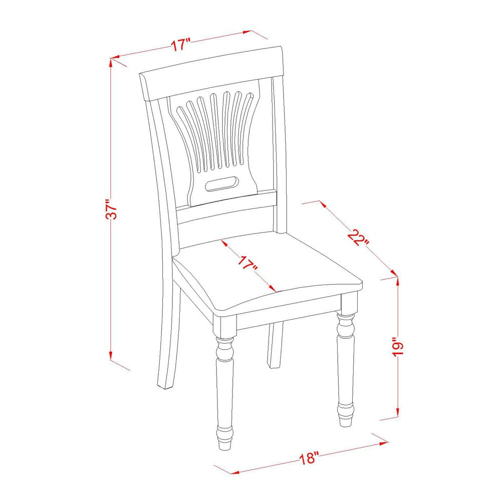 PVC-SBR-C Plainville Chair with Cushion Seat - Saddle Brown Finish - Set of 2