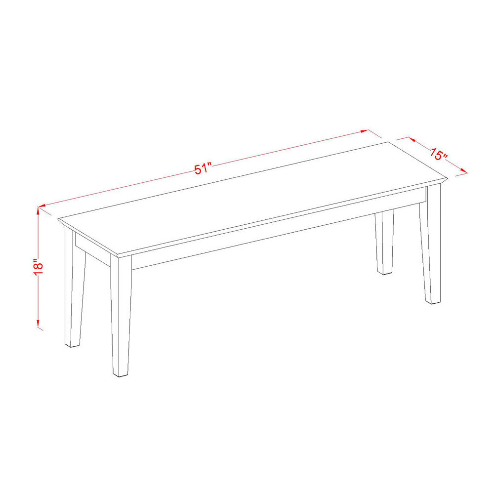 CAB-MAH-W Capri bench with wood seat in Mahogany