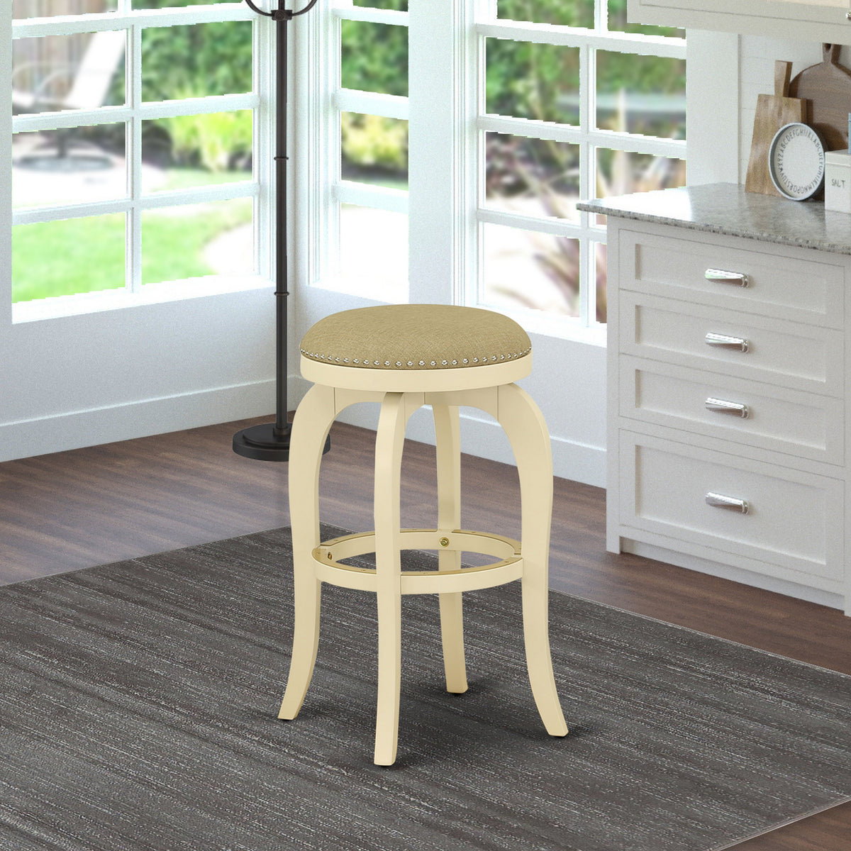 East West Furniture SB030-81857 Bedford Counter-Height Barstool
