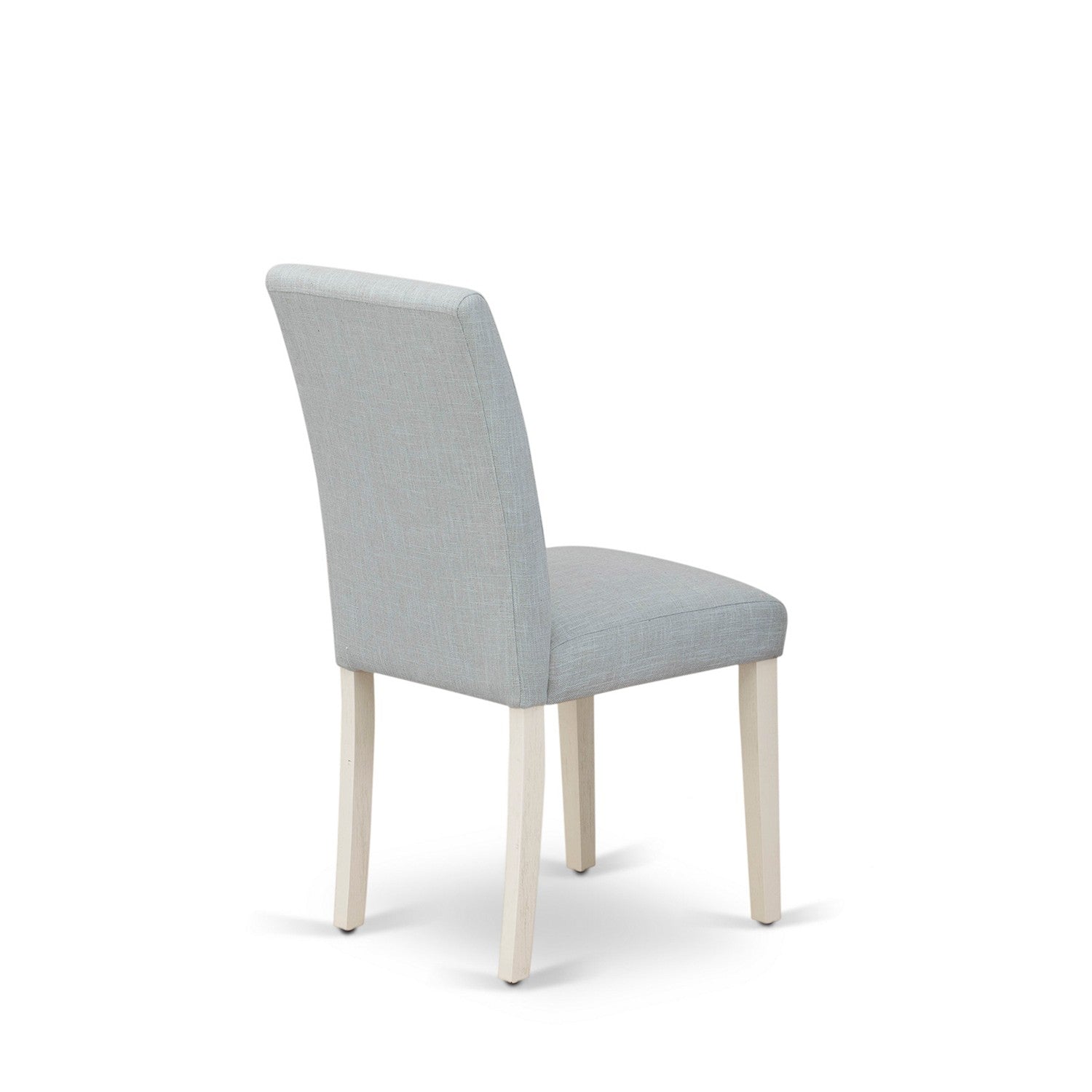 Juego de comedor East West Furniture V096AB015-7 de 7 piezas compuesto por una mesa de comedor rectangular con patas en V y 6 sillas Parson tapizadas en tela de lino azul bebé