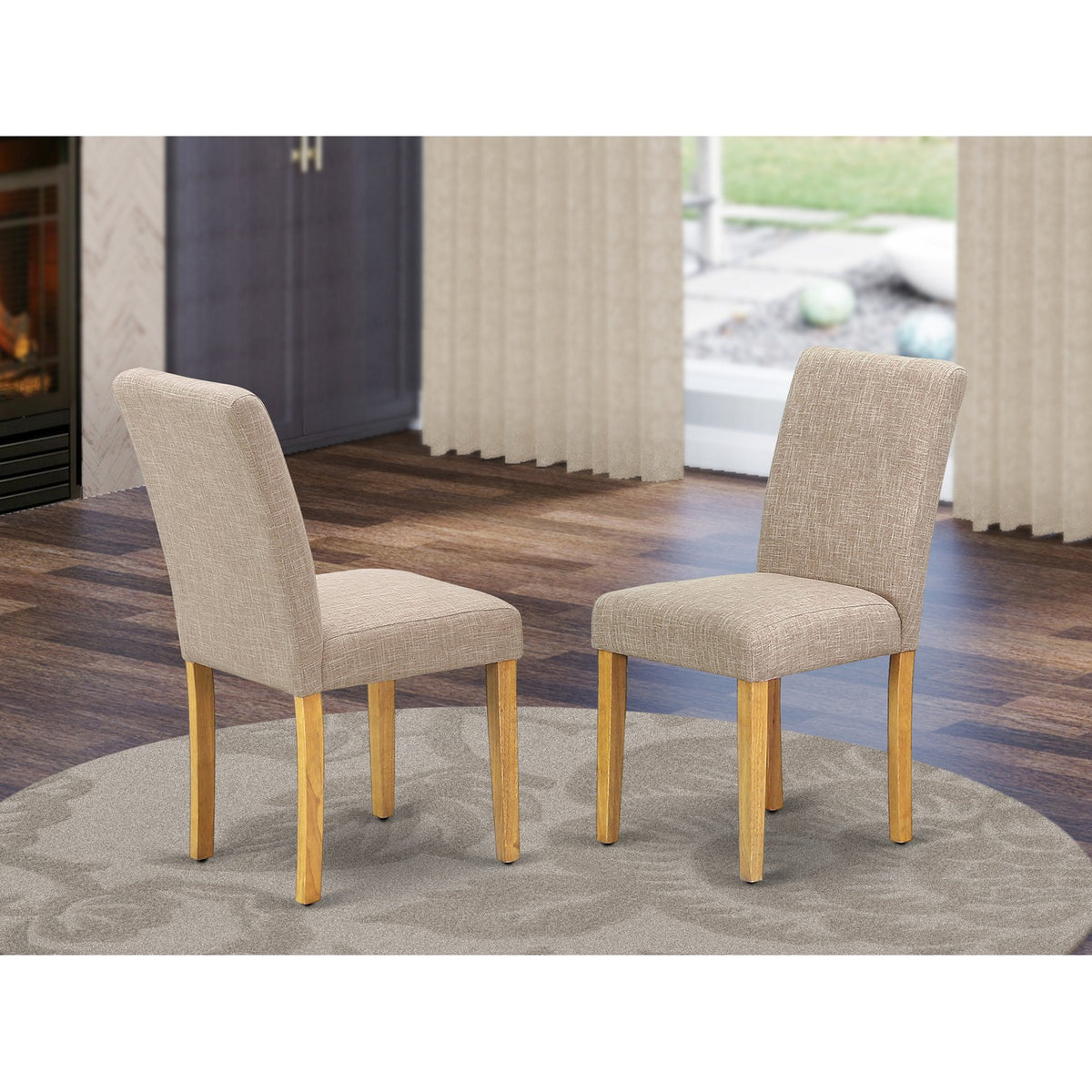 Tan fabric dining chairs deals