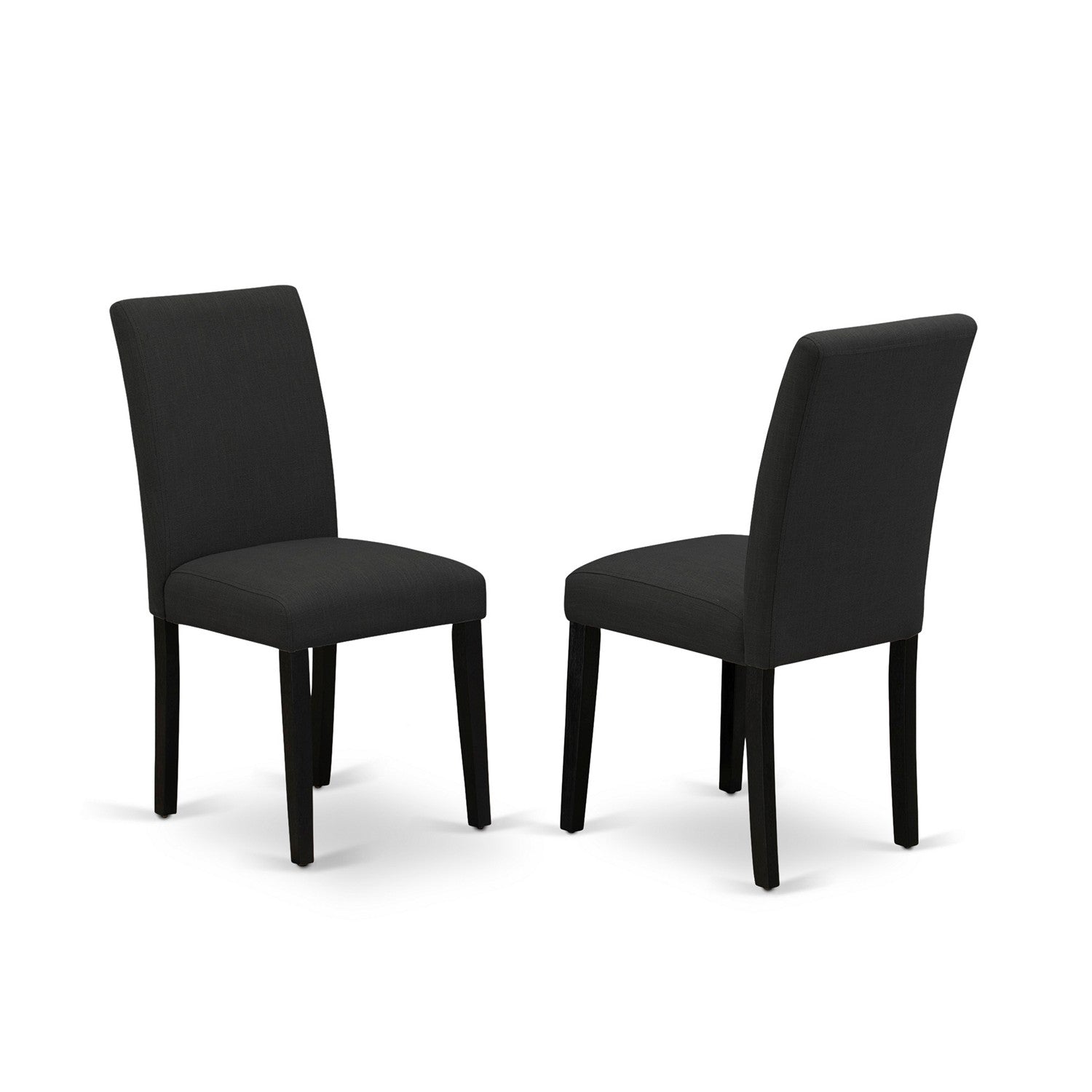 East West Furniture 7-Pc dining room table set Includes 6 Kitchen Chairs with Upholstered Seat and High Back and a Rectangular Dining Room Table - Black Finish