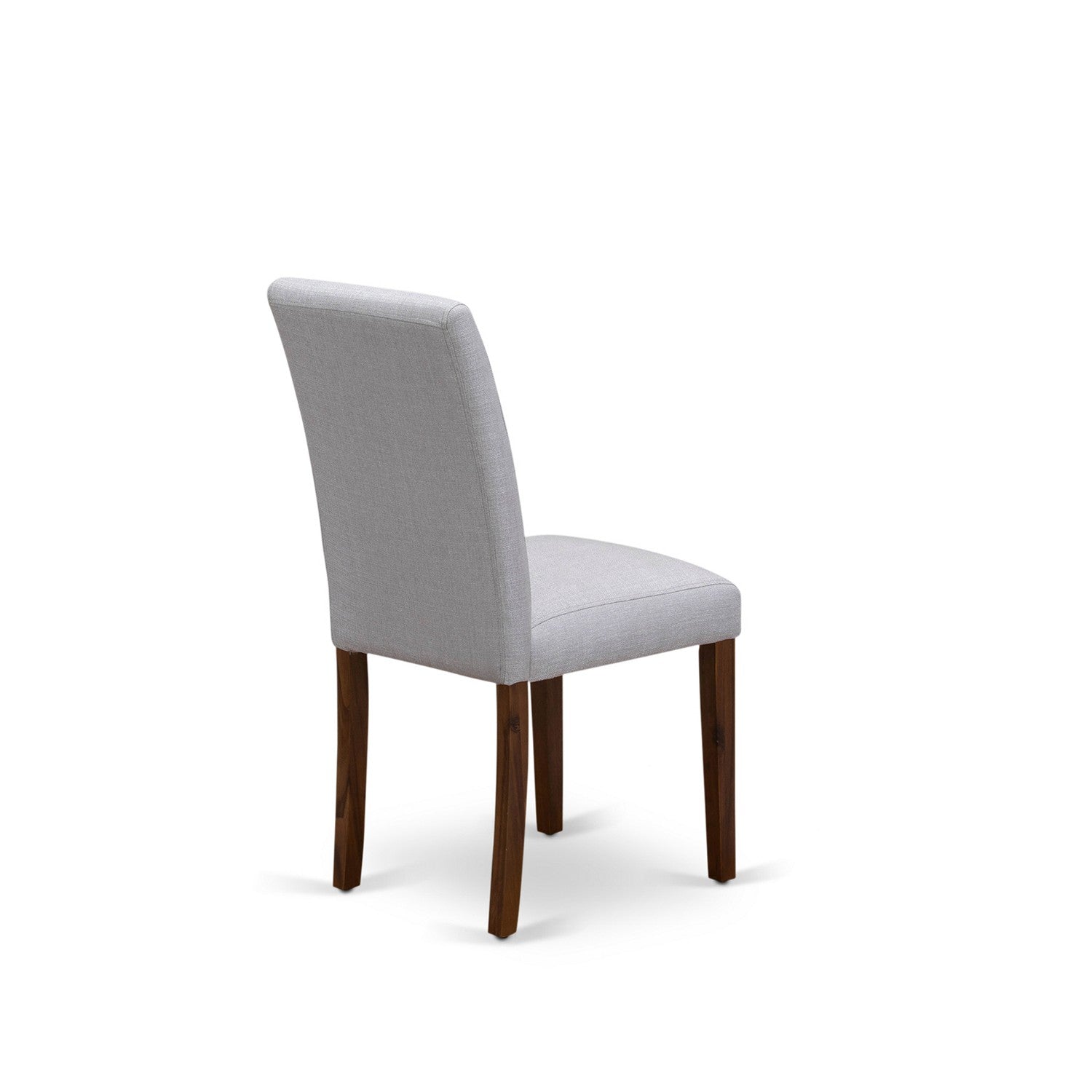 Juego de mesa de cocina de 3 piezas East West Furniture AMAB3-AWA-05 para espacios pequeños. Incluye una mesa de comedor redonda con pedestal y dos sillas Parsons de tela de lino gris.