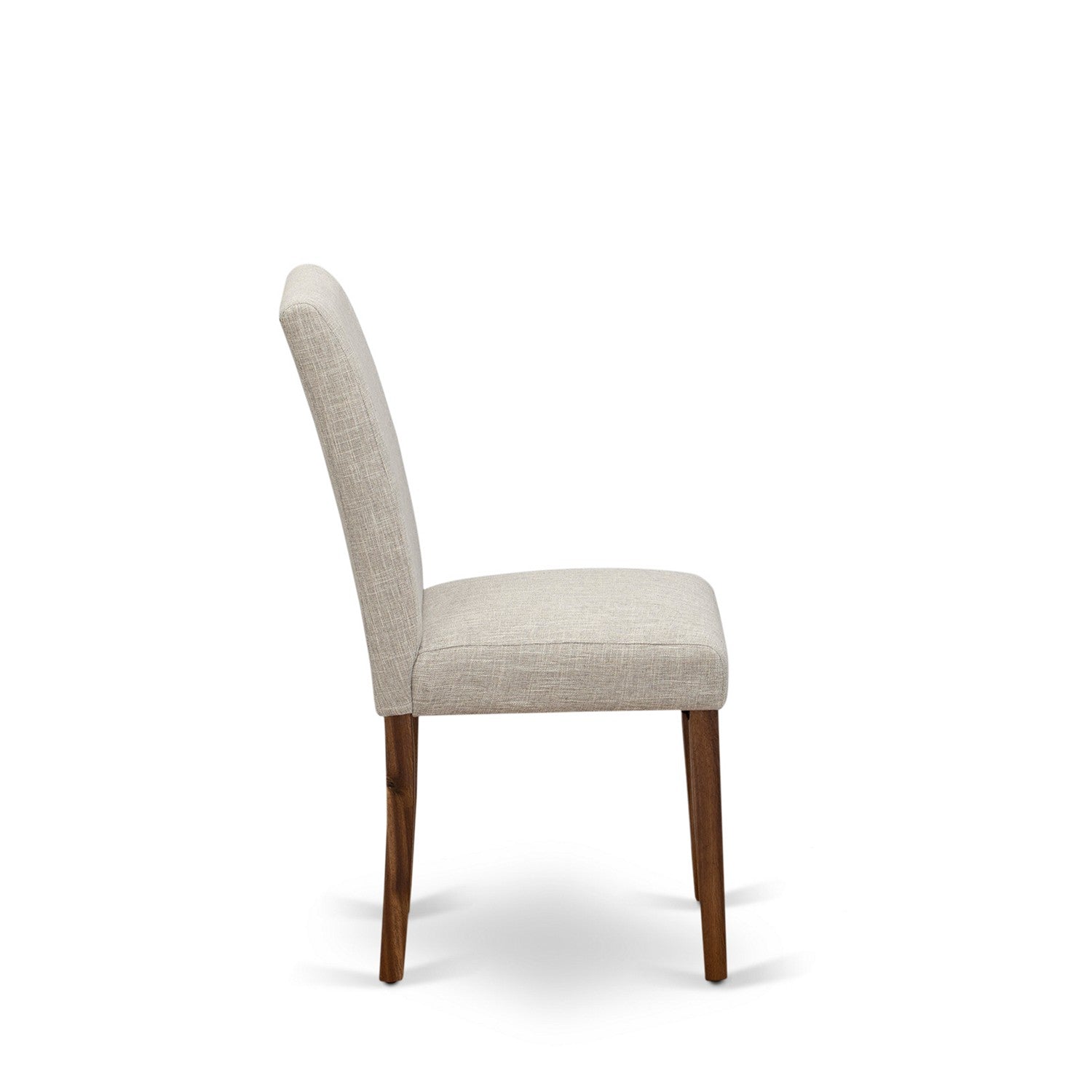 Juego de comedor de 7 piezas CNAB7-NN-35 de East West Furniture: mesa de comedor rectangular de madera rústica y 6 sillas Parson tapizadas en tela de lino y piel de venado.