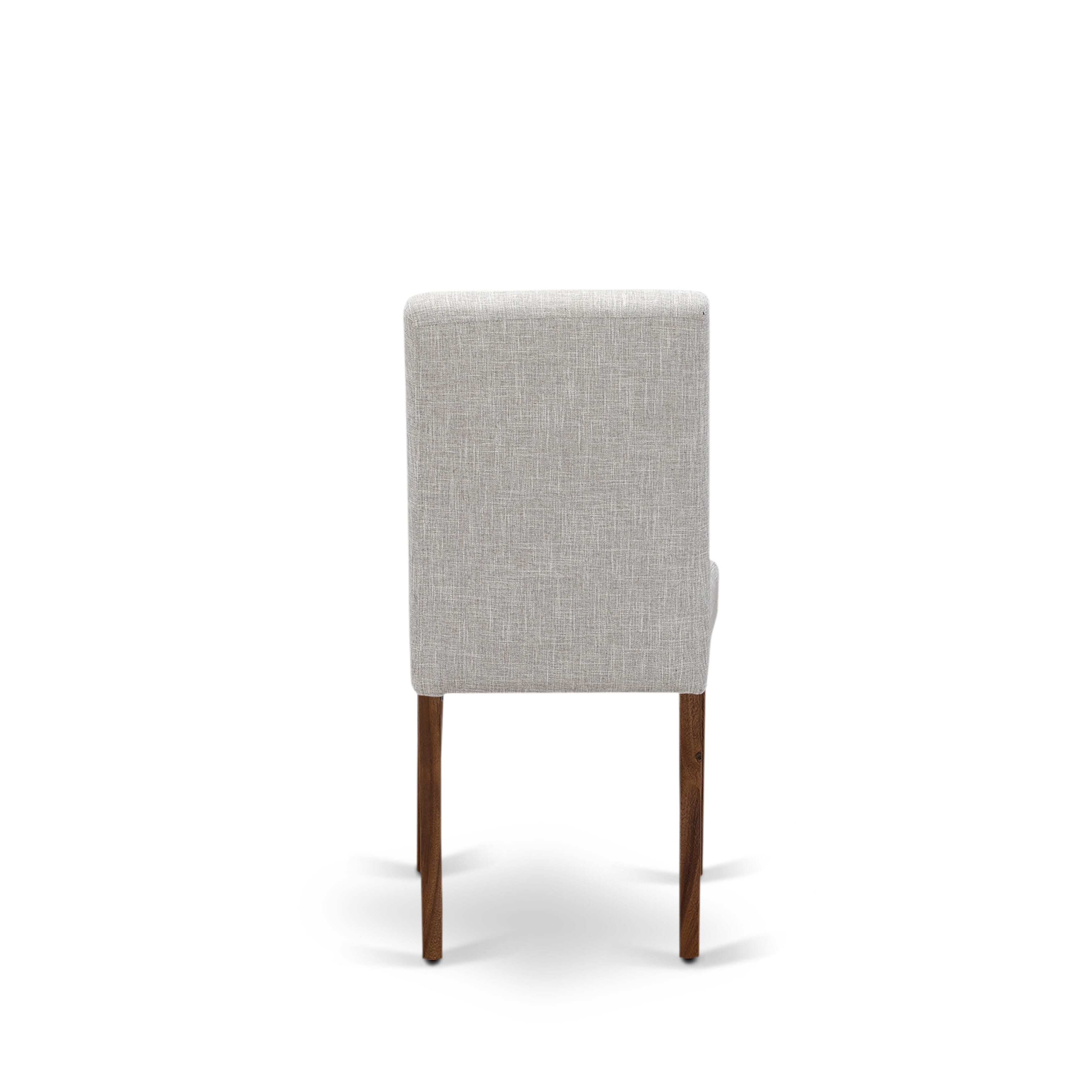 East West Furniture ABPNT35 - Set of 2 - Upholstered Chair- Dining Chairs Includes Antique Walnut Hardwood Structure with Doeskin Linen Fabric Seat and Simple Back