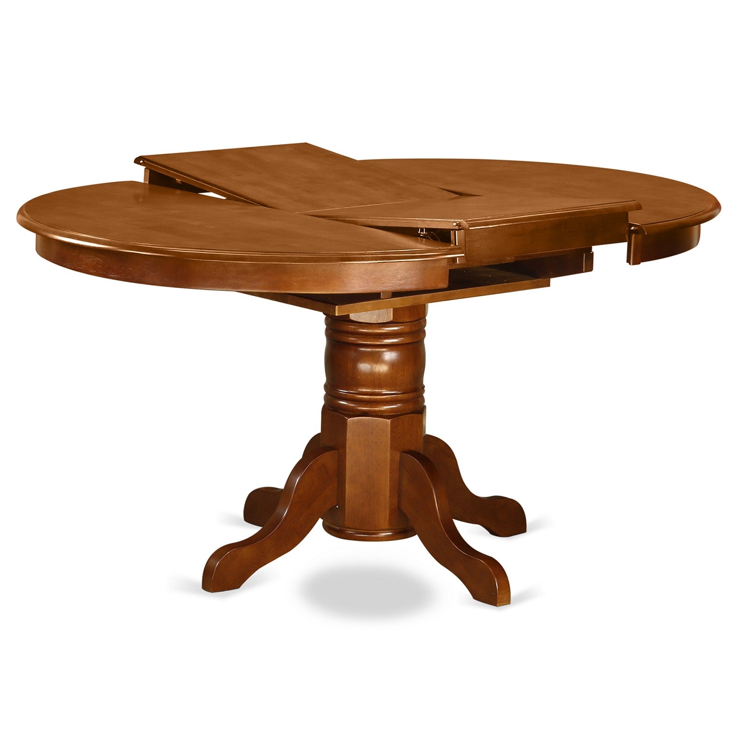 AVT-SBR-TP Oval Table with 18" Butterfly leaf - Saddle Brown
