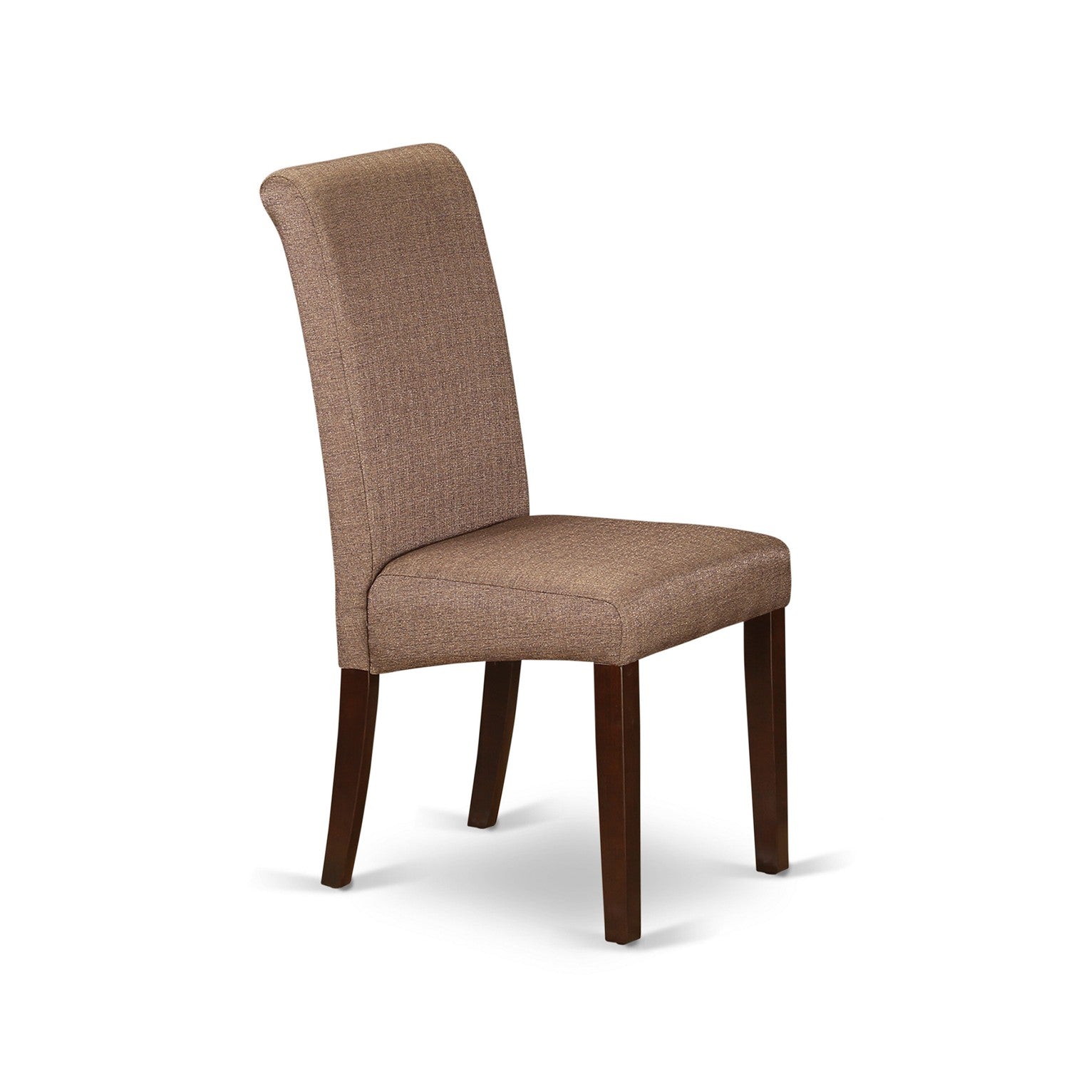 MLBA5-MAH-18 5Pc Kitchen table with linen brown fabric dining chairs with mahogany chair legs
