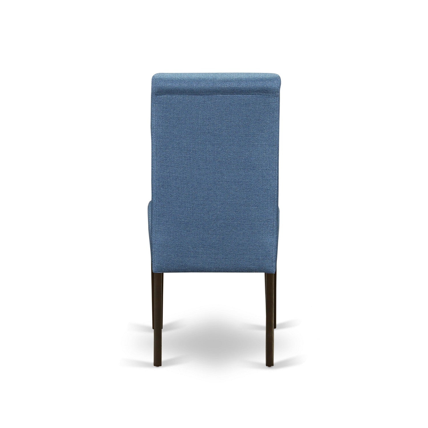 CABA7-CAP-21 7Pc Kitchen table with linen Blue fabric Parson chairs with cappuccino chair legs