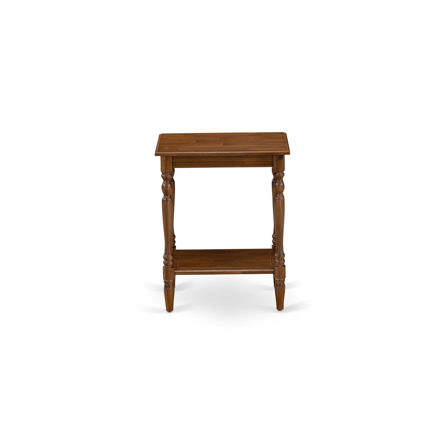 East West Furniture GB28F-1BF08 2-Piece Granbury Full Bedroom Set with Button Tufted Full Bed and an Antique Walnut Night Stand - Brown faux Leather with Brown Texture and Black Legs