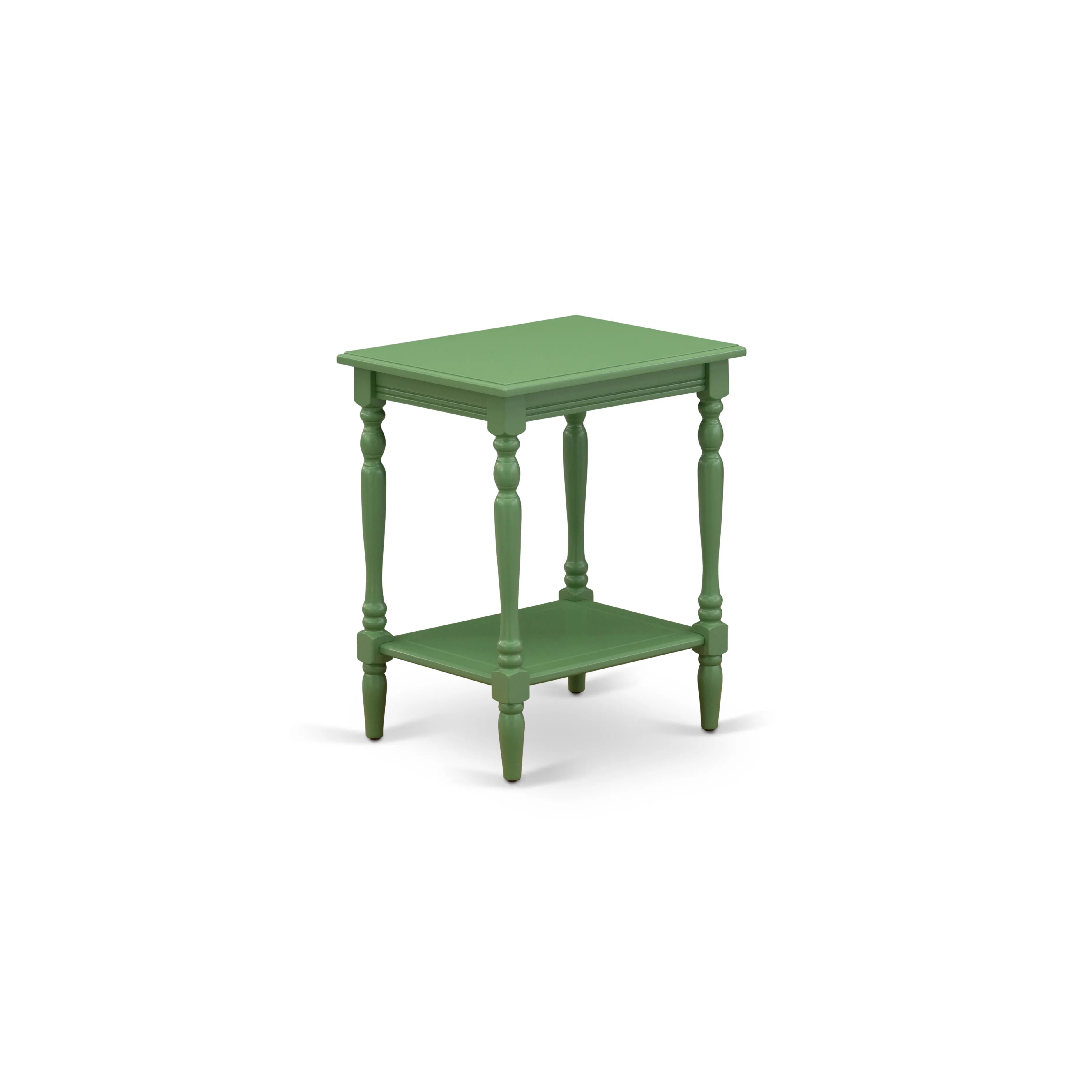 East West Furniture BF-12-ET Night stand with Open Storage Shelf - Mid Century Side Table for Small Spaces, Stable and Sturdy Constructed - Clover Green Finish