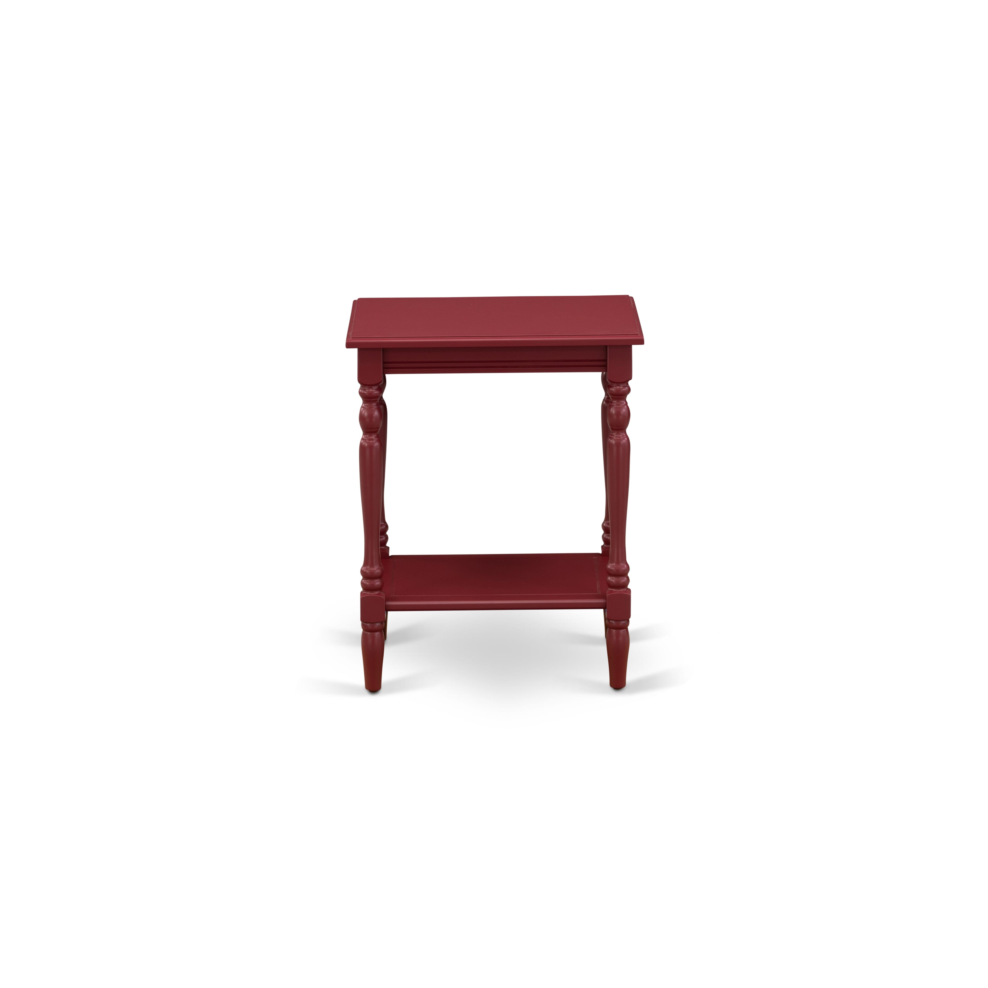 East West Furniture NL19Q-2BF13 3 Piece Bedroom Set - Button Tufted Platform Bed - Linen white Velvet Fabric Upholstered Headboard and a Burgundy Finish Nightstand