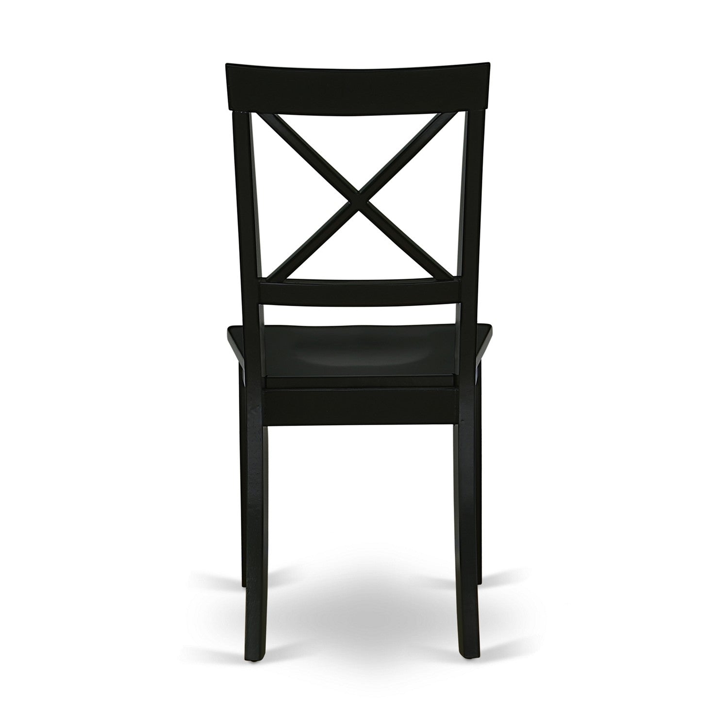 DUBO5-BLK-W 5Pc Rectangle 60" Table And 4 Wood Seat Kitchen Chairs