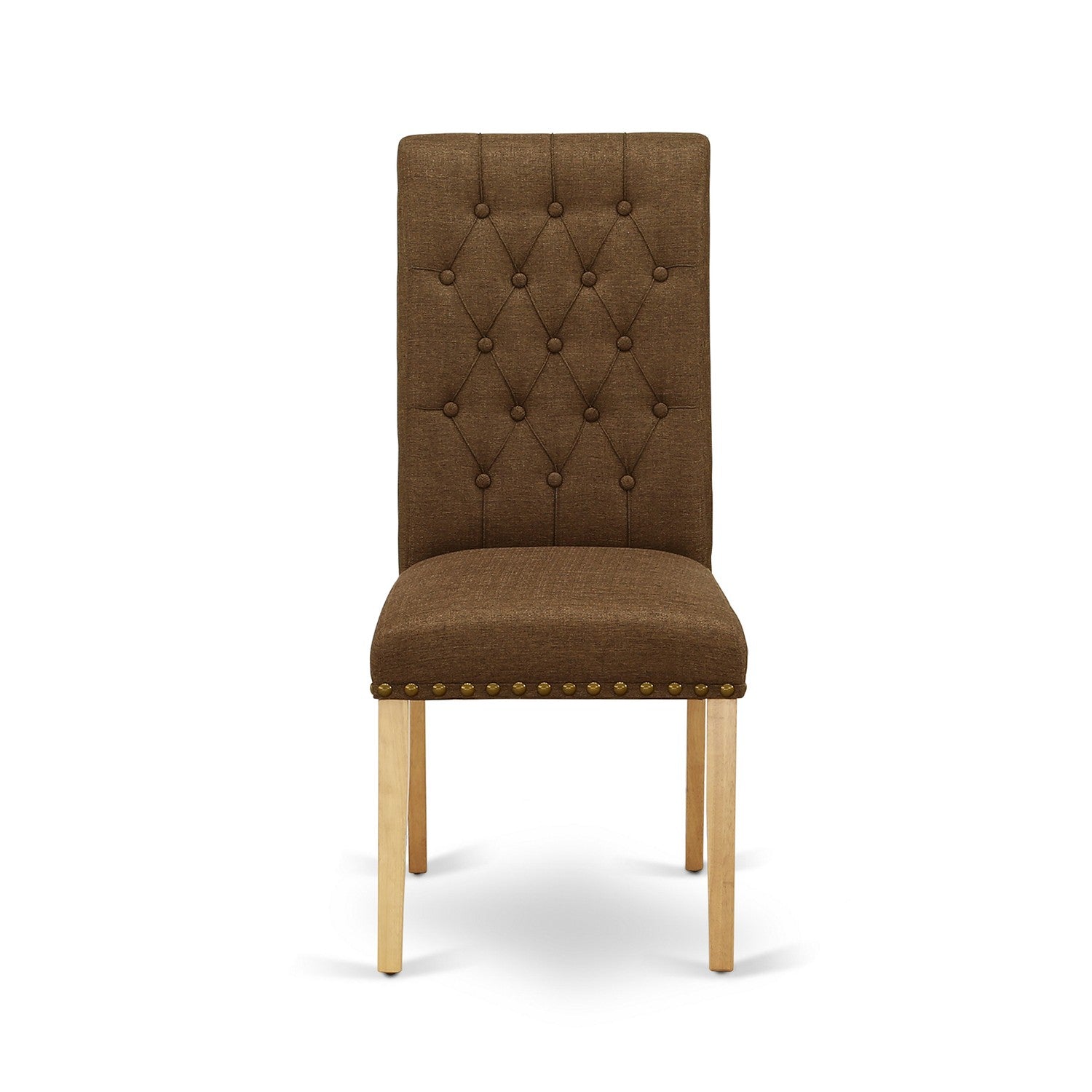 BRP4T18 Bremond Parson Chair With Oak Leg And Linen Fabric - Set of 2