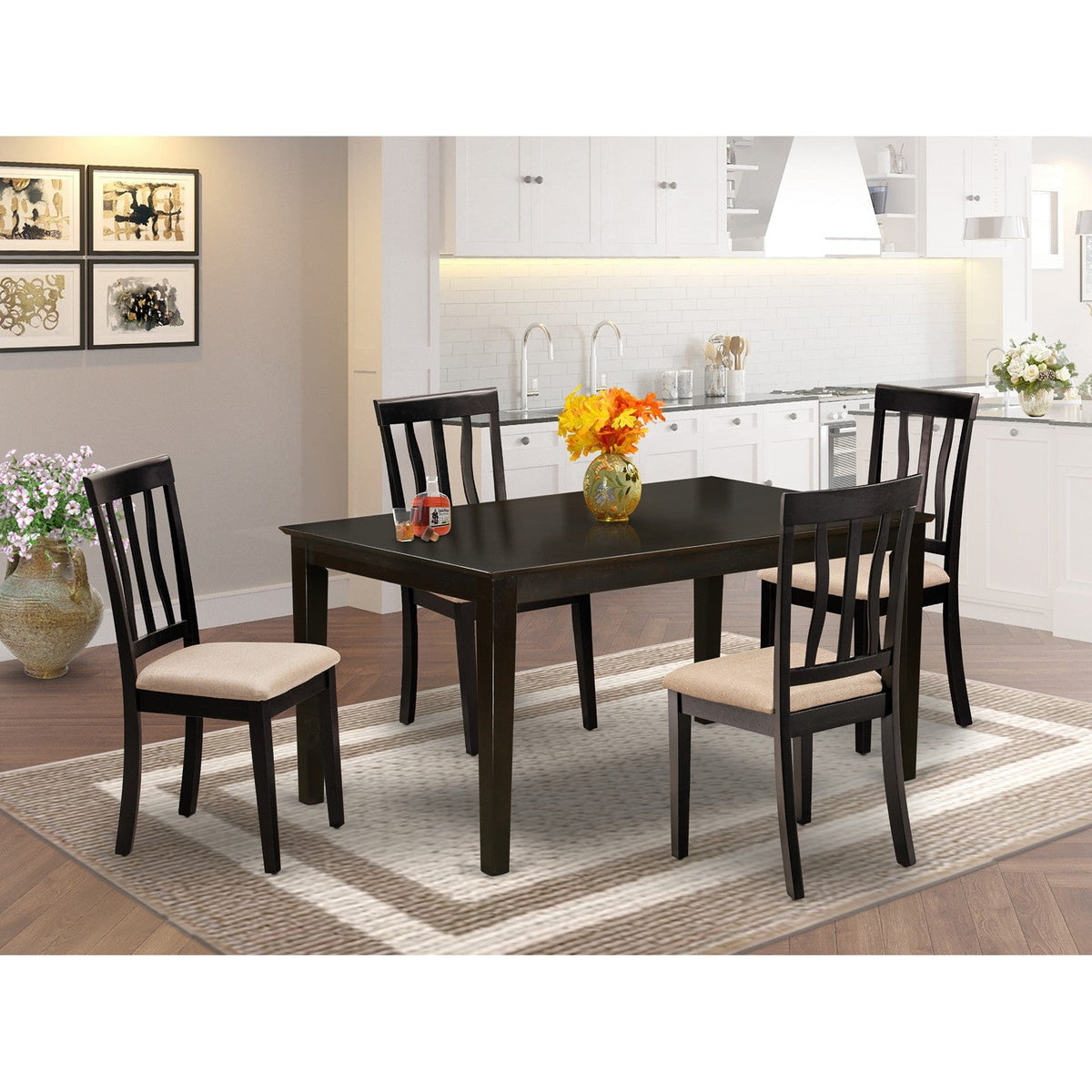 East West Furniture CAAN5-CAP-C Piece Dining Set Includes a
