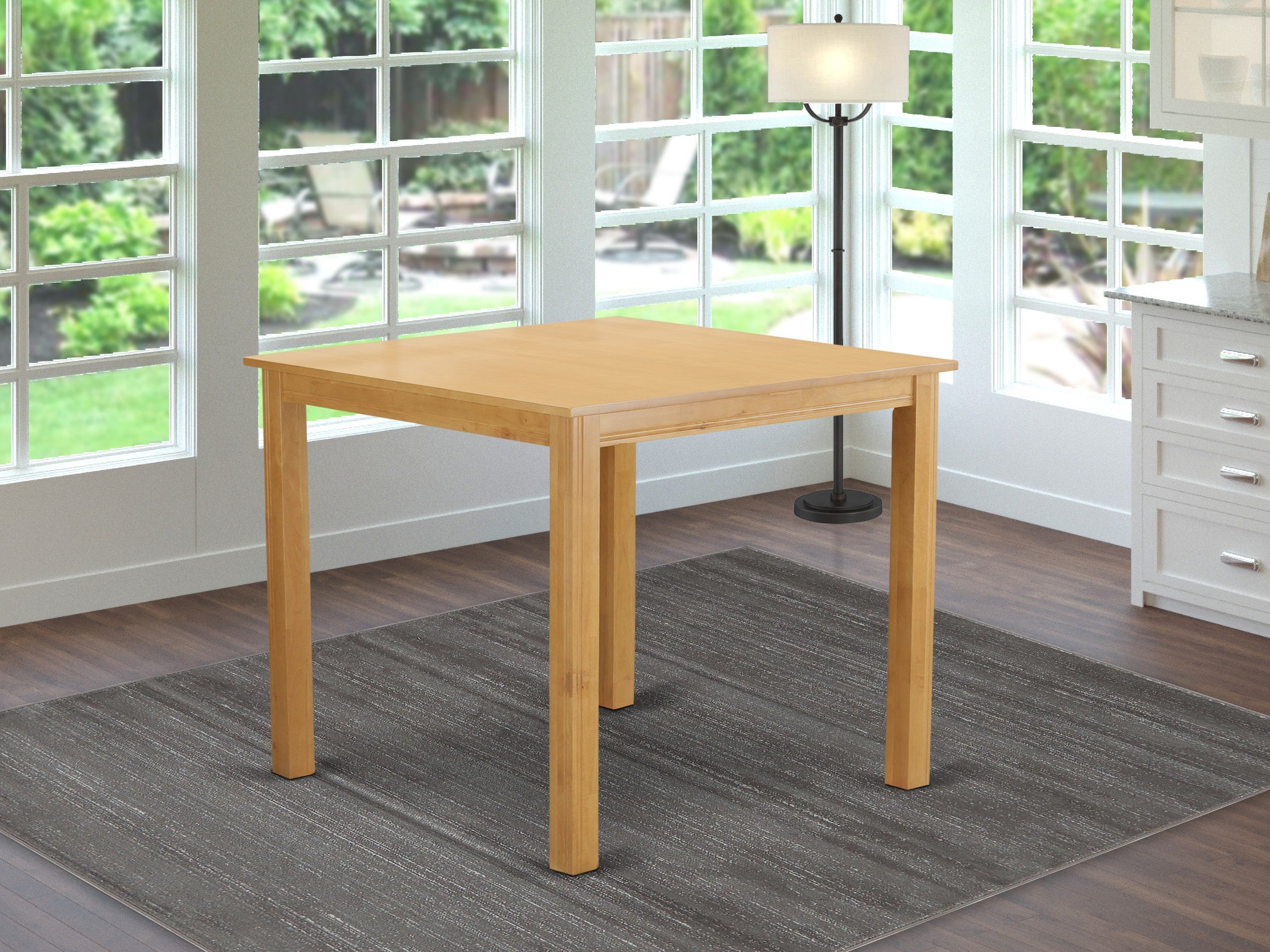 CFT-OAK-T Caf� Pub, Counter Height Square Table - Natural Oak Finish