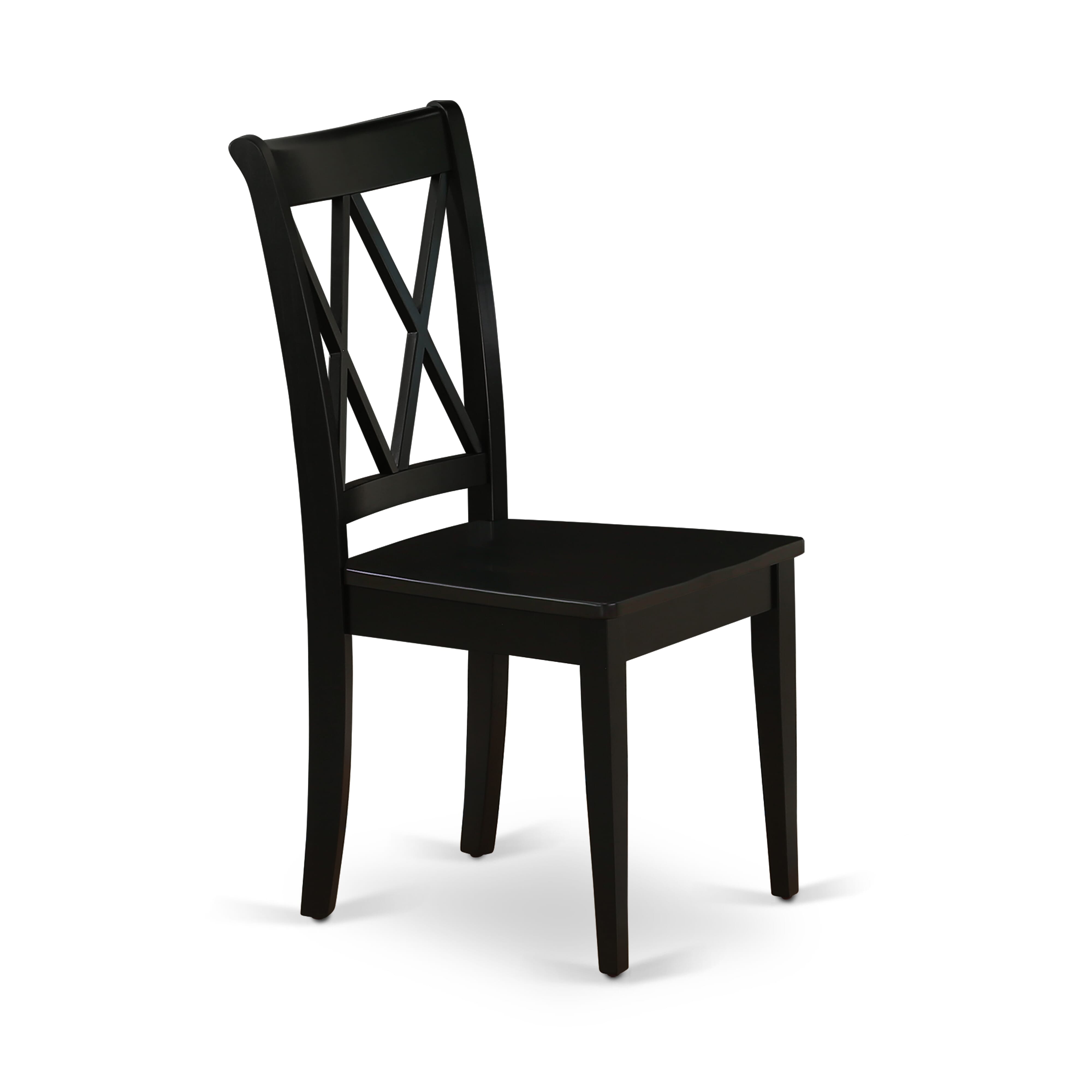 East West Furniture ESCL3-BCH-W 3-Piece Dining Set Consist of Kitchen Table and 2 Dining Chairs with Double X Back - Black Finish