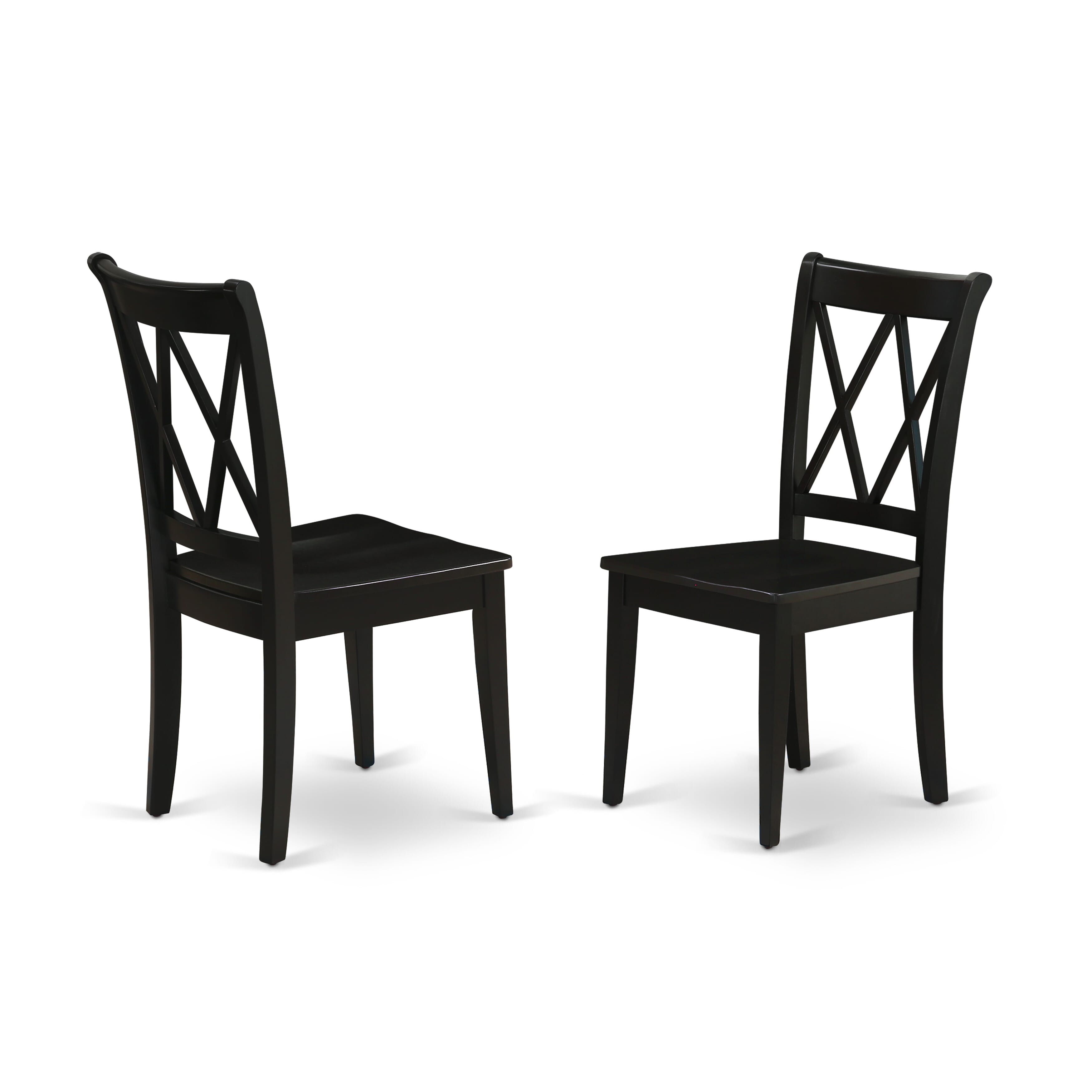 East West Furniture AMCL5-BCH-W 5-Piece Dining Room Set Contains a Modern Dining Table and 4 Mid Century Dining Chairs with Double-X Back - Black Finish