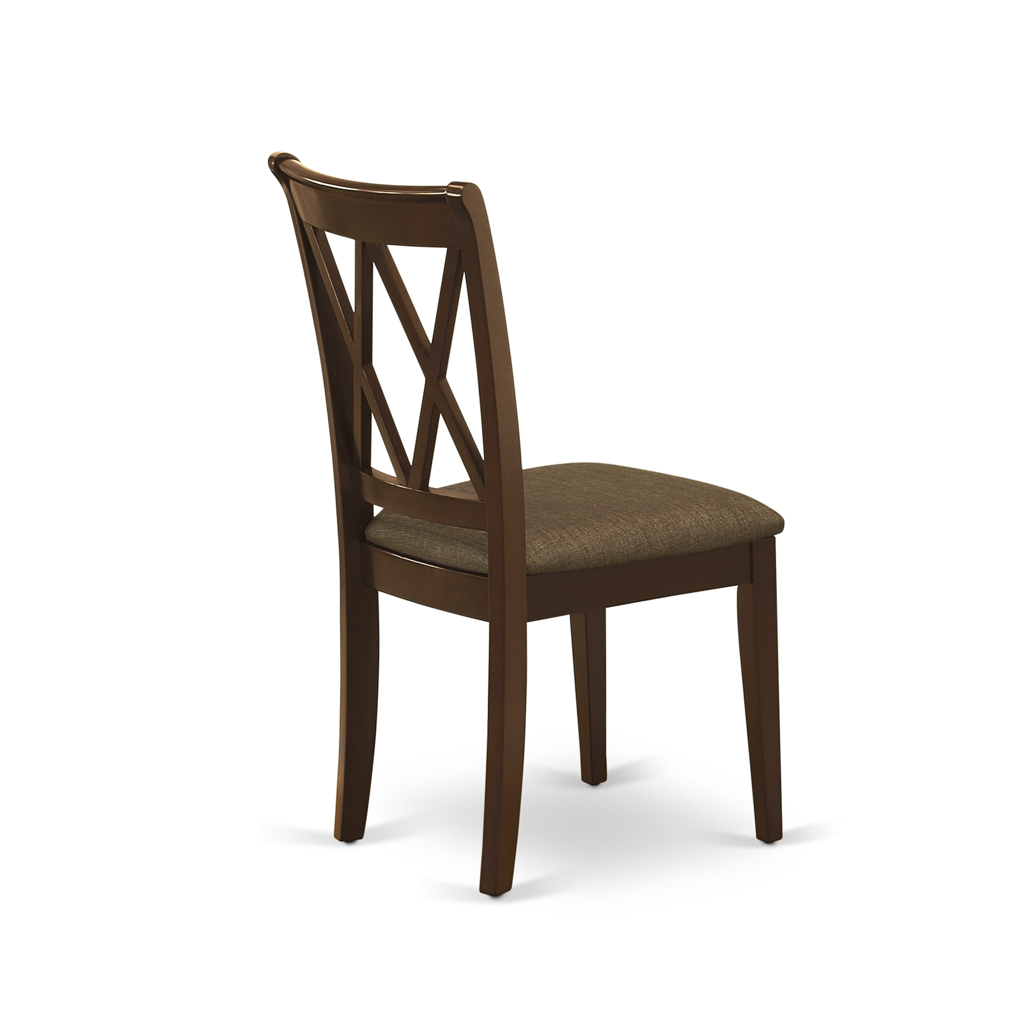 East West Furniture NDCL5-MAH-C Dining Room Table Set for 5- 4 Wonderful Wood Dining Chairs - an Eye-catching Wooden Dining Table - Mahogany Color Linen - Mahogany Finish Wooden Structure
