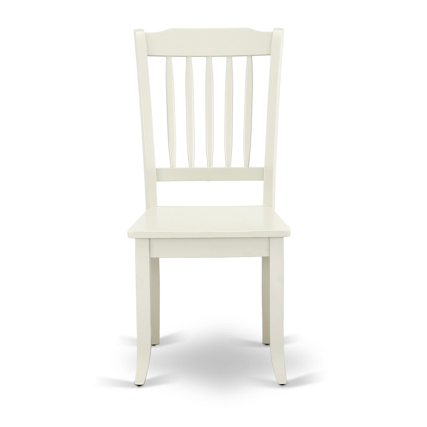 Sillas de comedor de cocina Danbury DAC-LWH-W de East West Furniture - Sillas de madera con respaldo de listones