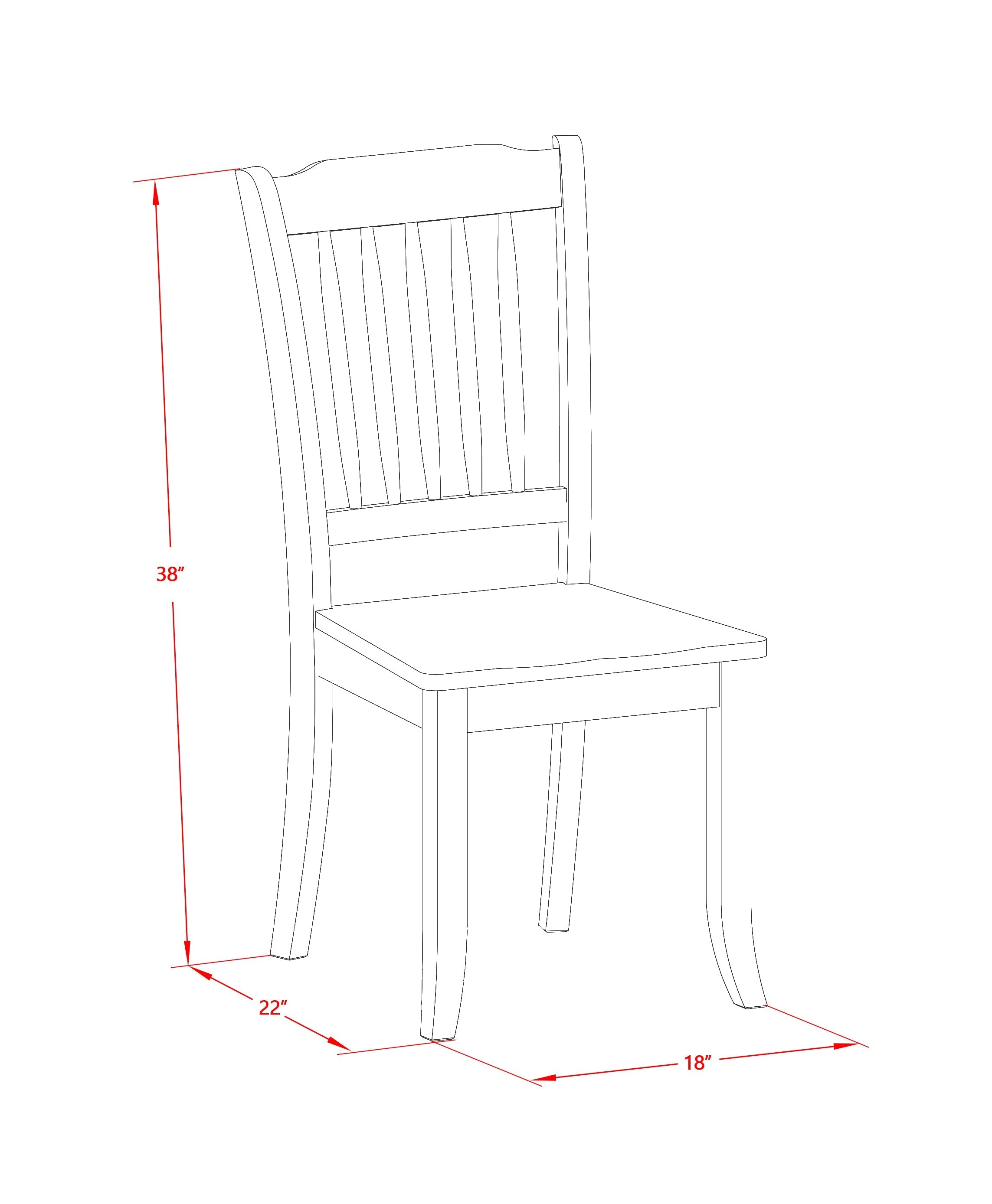 HLDA3-LWH-W 3PC Round 42 inch Table and 2 vertical slatted Chairs