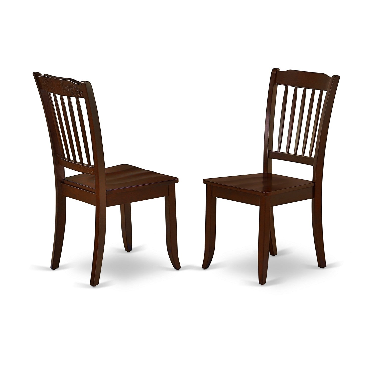 East West Furniture MZDA5-MAH-W 5Pc Kitchen Table Sets Consists of a Kitchen Table and 4 Wooden Dining Chairs with Wooden Seat, Drop Leaf Table with Slat Back Chairs, Mahogany Finish