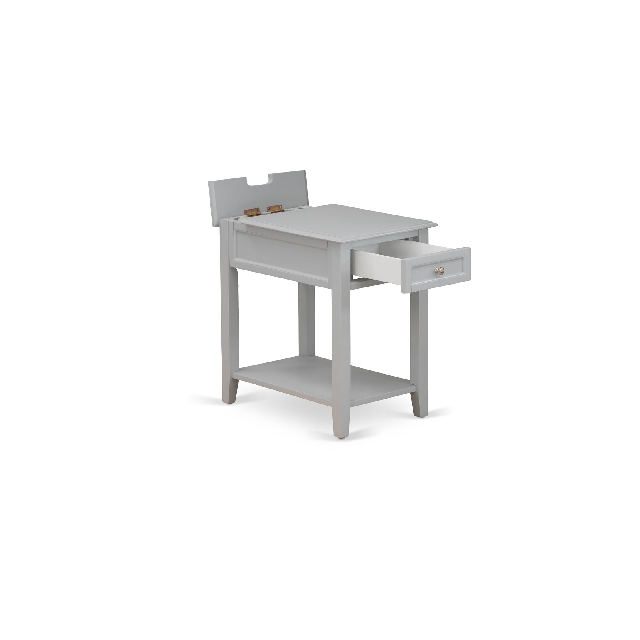 East West Furniture DE-14-ET Wood Night Stand for Bedroom with 1 Wooden Drawer, Stable and Sturdy Constructed - Urban Gray Finish