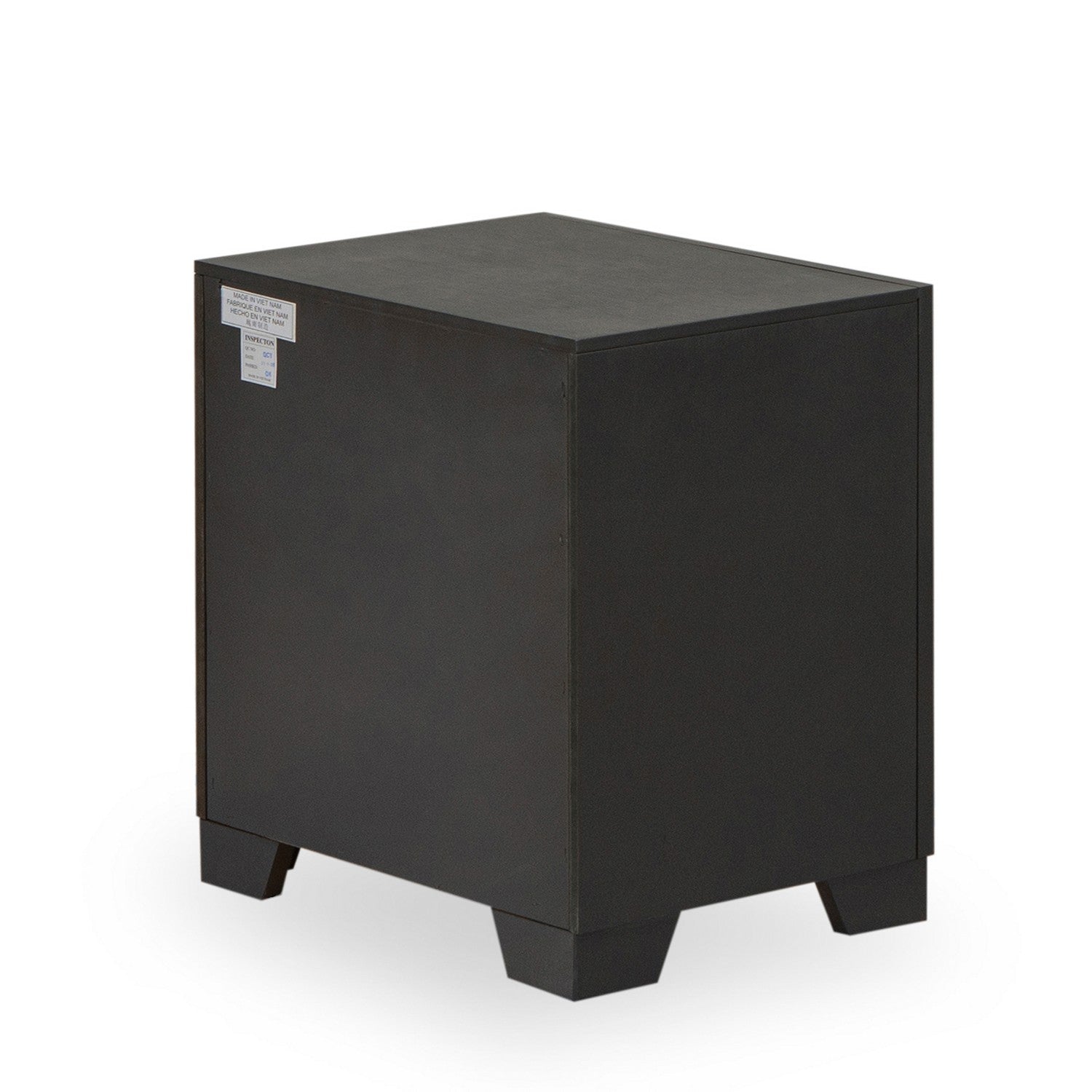 Juego de dormitorio moderno Denali de 3 piezas, modelo DE20-Q2N000 de East West Furniture: una cama y dos mesitas de noche, acabado gris cepillado.