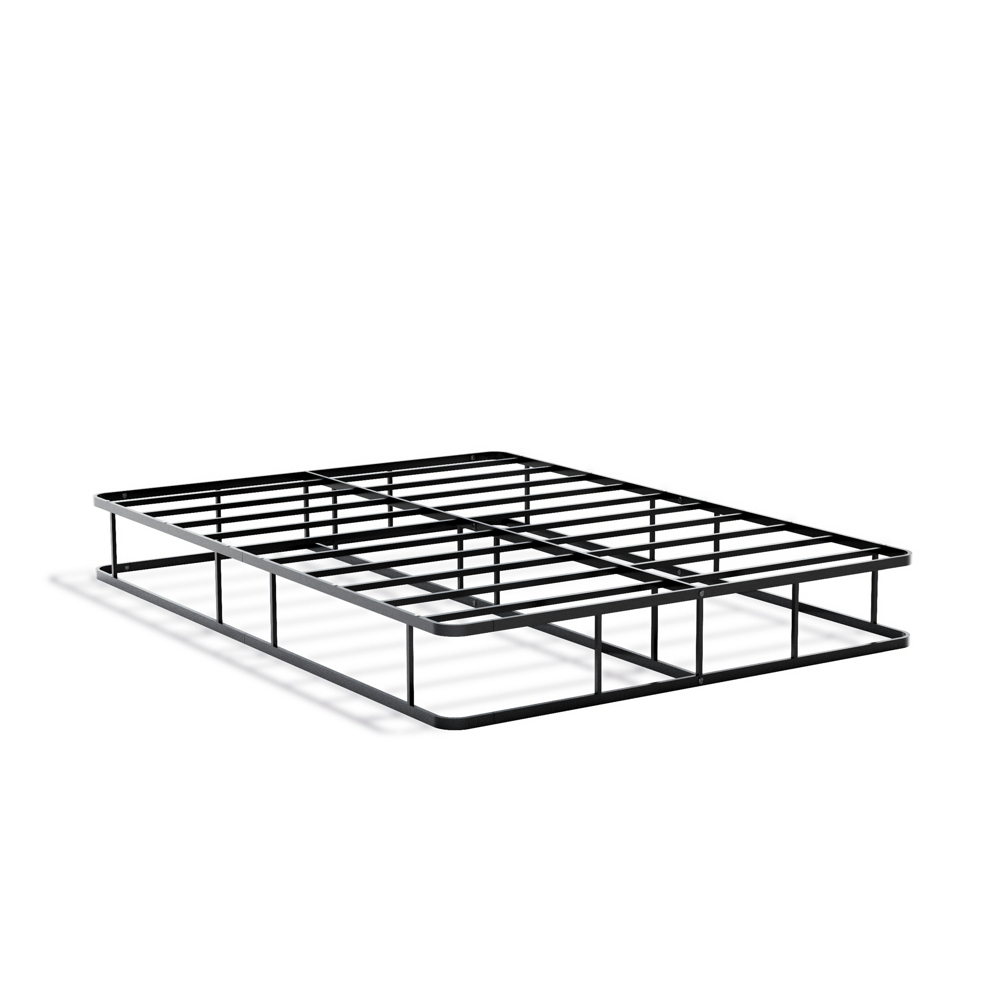 East West Furniture DHFBBLK Dothan - Cama matrimonial con cabecera y pie de cama de magnífico diseño - Estructura de metal moderna con recubrimiento en polvo negro