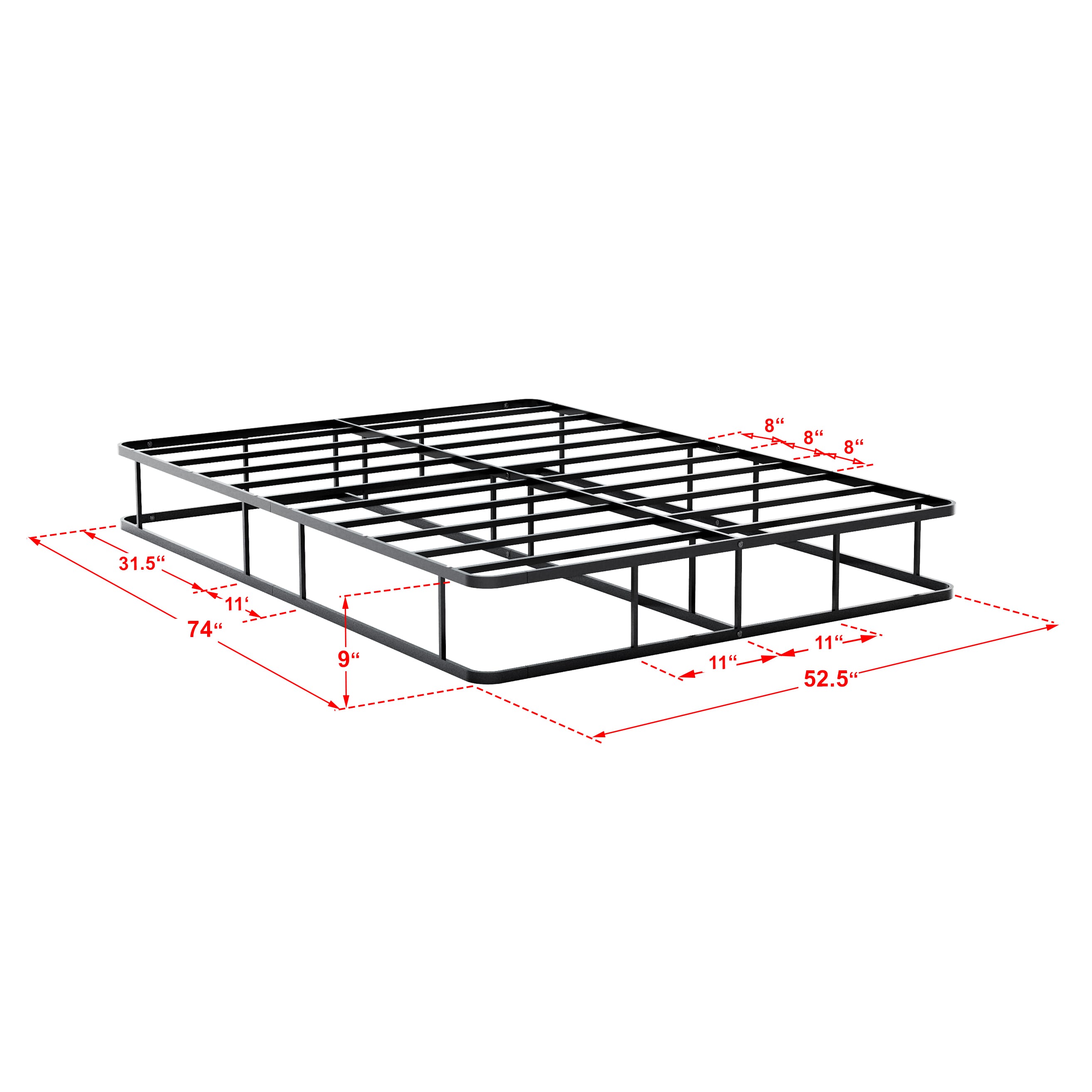 East West Furniture DHFBBLK Dothan - Cama matrimonial con cabecera y pie de cama de magnífico diseño - Estructura de metal moderna con recubrimiento en polvo negro