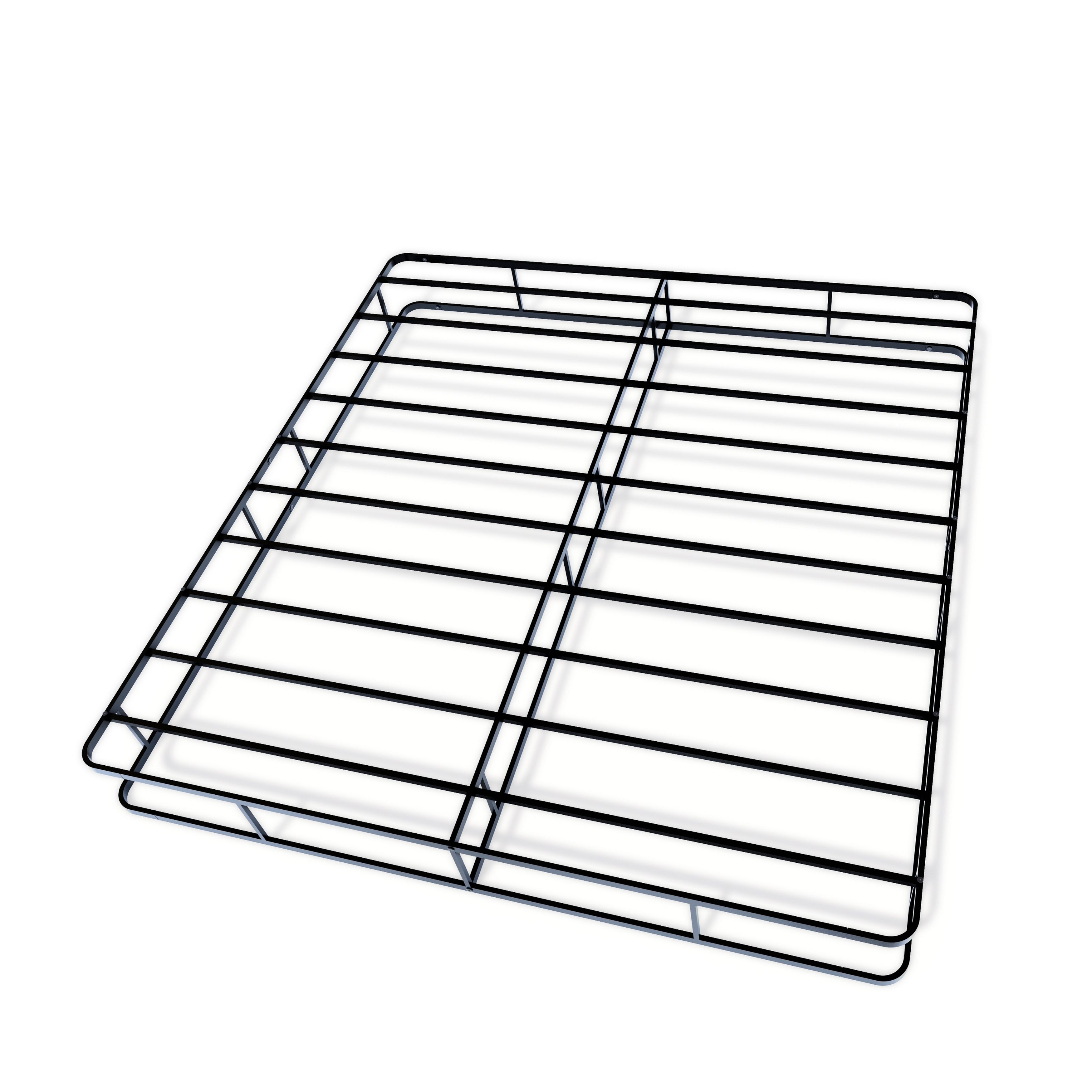 EAST WEST FURNITURE - DHKBBLK - Dothan Metal King Bed Frame with Magnificent Design Headboard and Footboard - Premium Metal Frame in Powder Coating Black