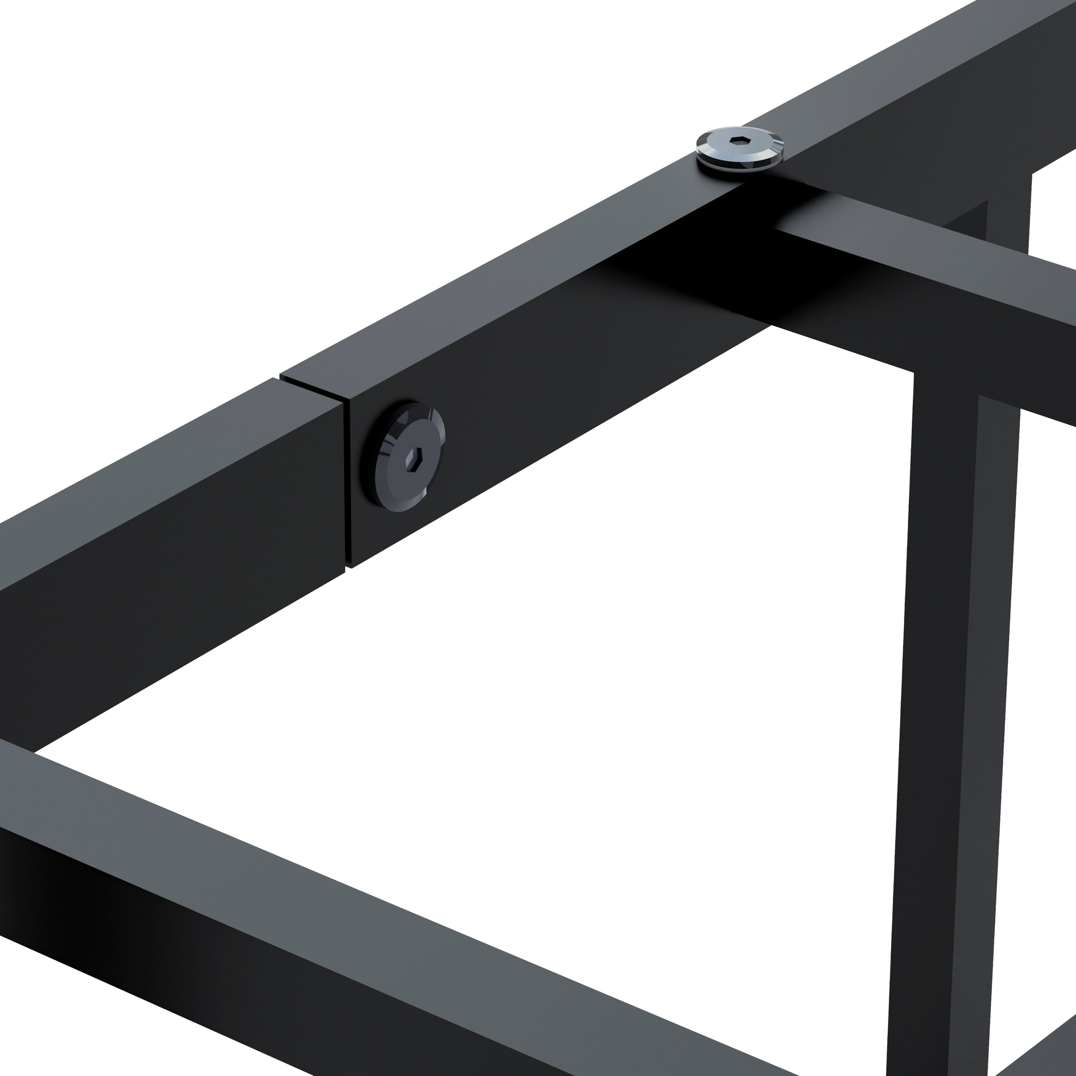 EAST WEST FURNITURE - DHQBBLK - Dothan Queen Bed Frame with Luxurious Style Headboard and Footboard - High Quality Metal Frame in Powder Coating Black