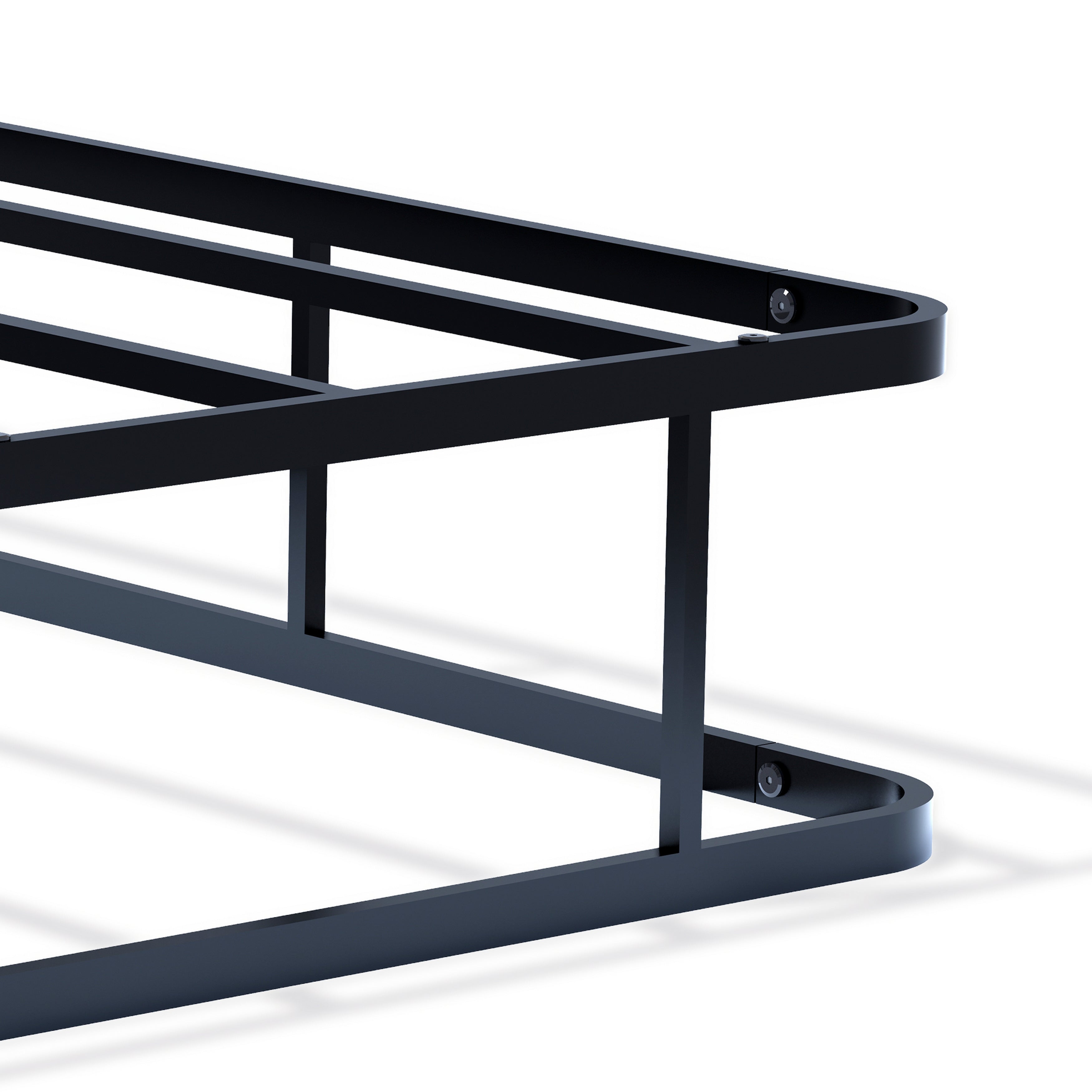 EAST WEST FURNITURE - DHTBBLK - Dothan Metal Twin Bed Frame with Luxurious Style Headboard and Footboard - High Quality Metal Frame in Powder Coating Black