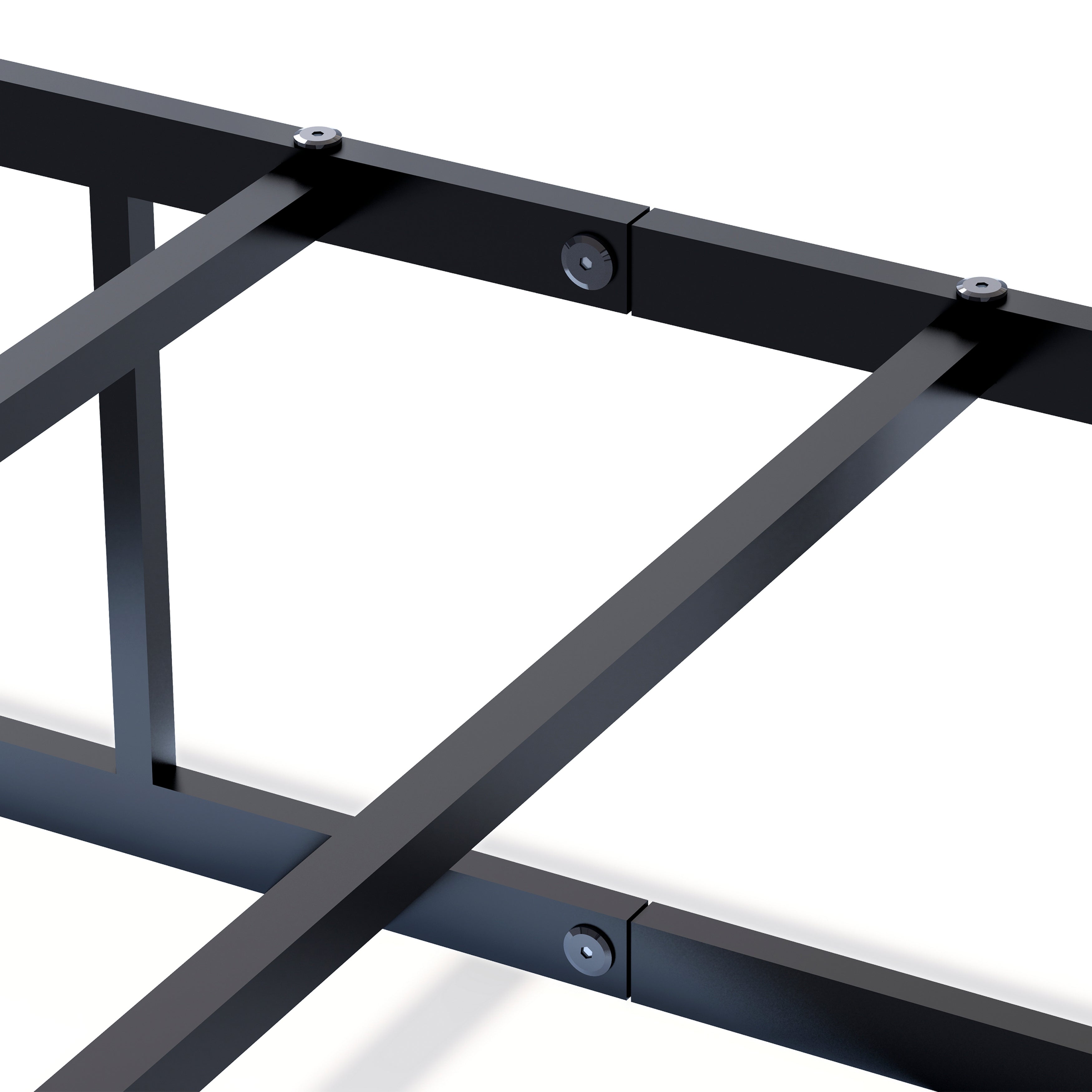 EAST WEST FURNITURE - DHTBBLK - Dothan Metal Twin Bed Frame with Luxurious Style Headboard and Footboard - High Quality Metal Frame in Powder Coating Black