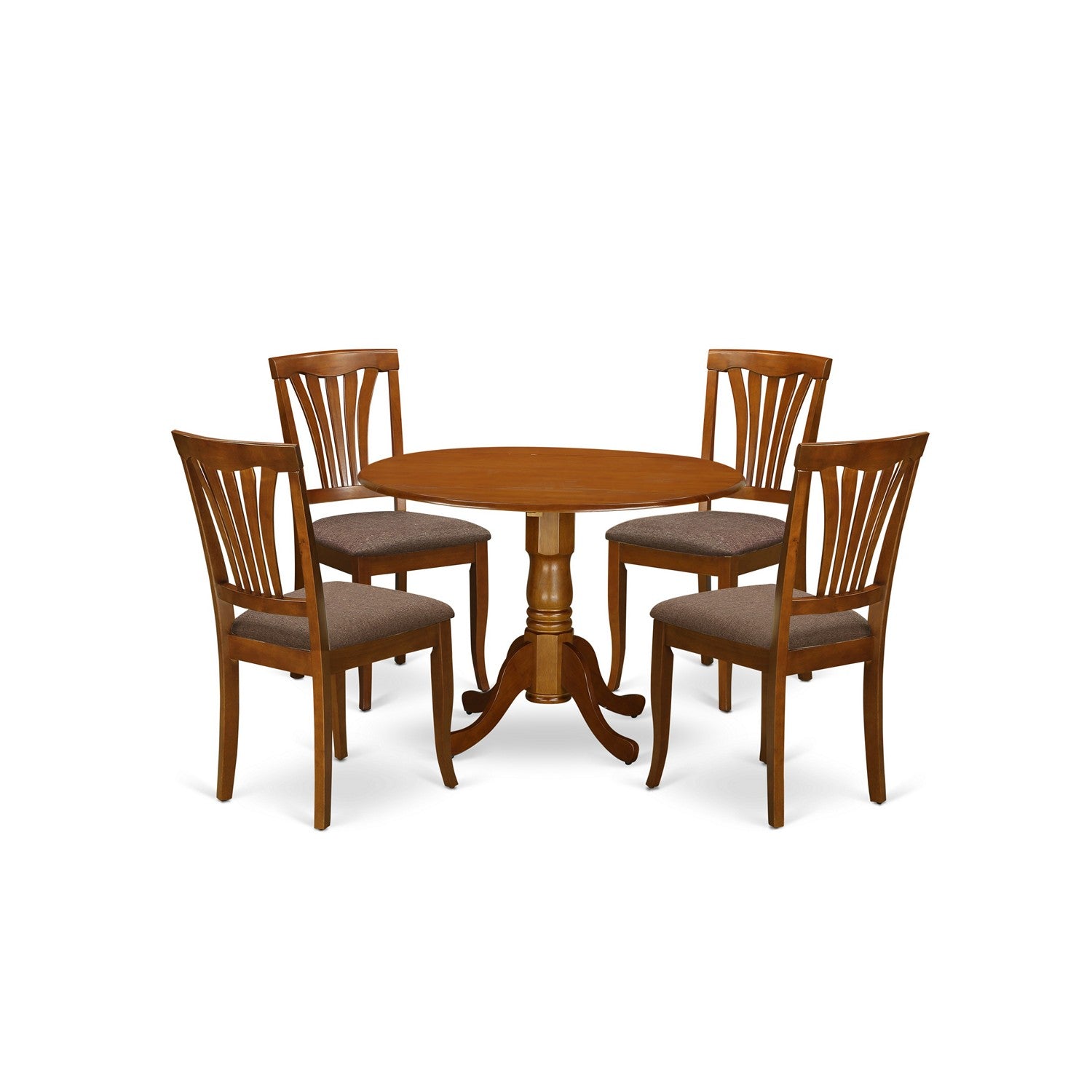DLAV5-SBR-C 5 Pc small Kitchen Table set-round Table and 4 Kitchen Dining Chairs