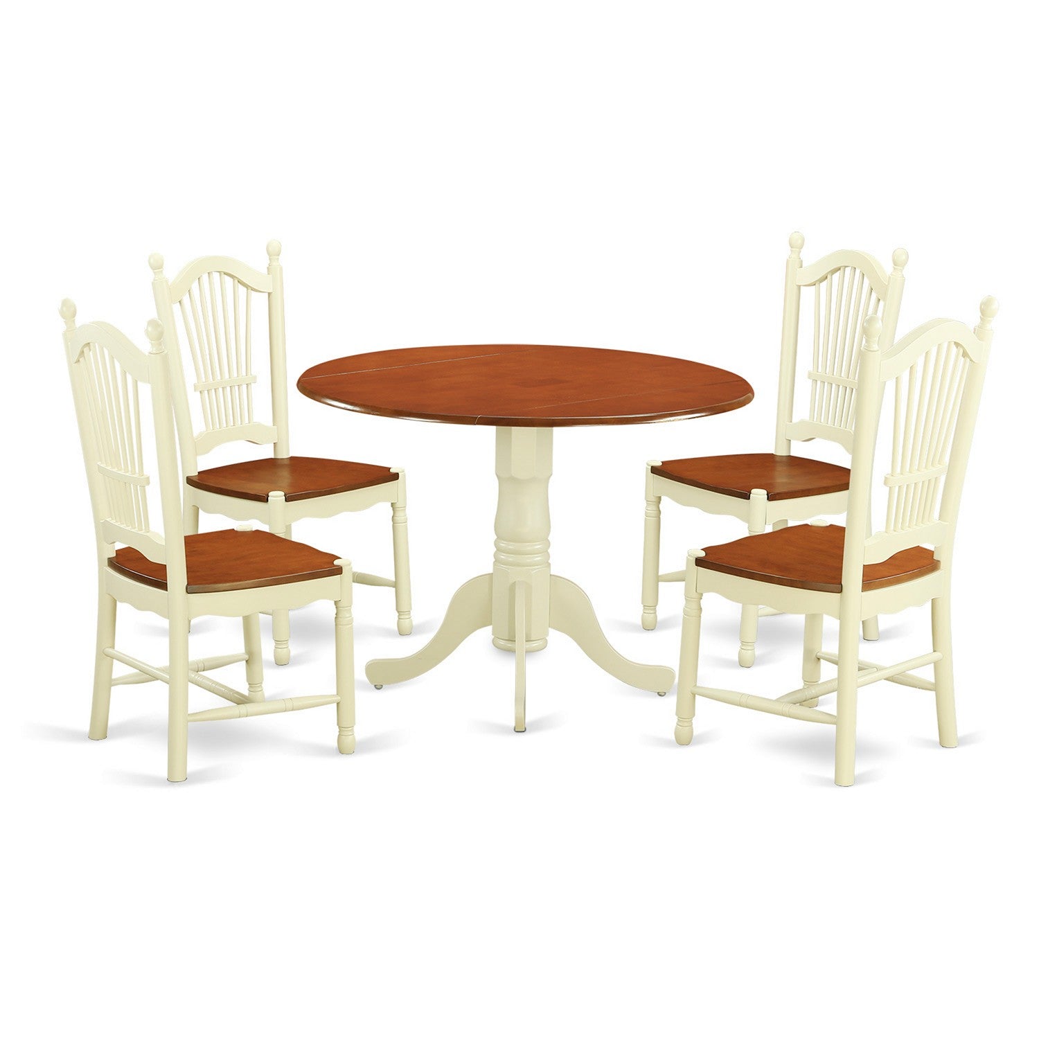 DLDO5-BMK-W 5 Pc Kitchen nook Dining set - Kitchen dinette Table and 4 Kitchen Chairs