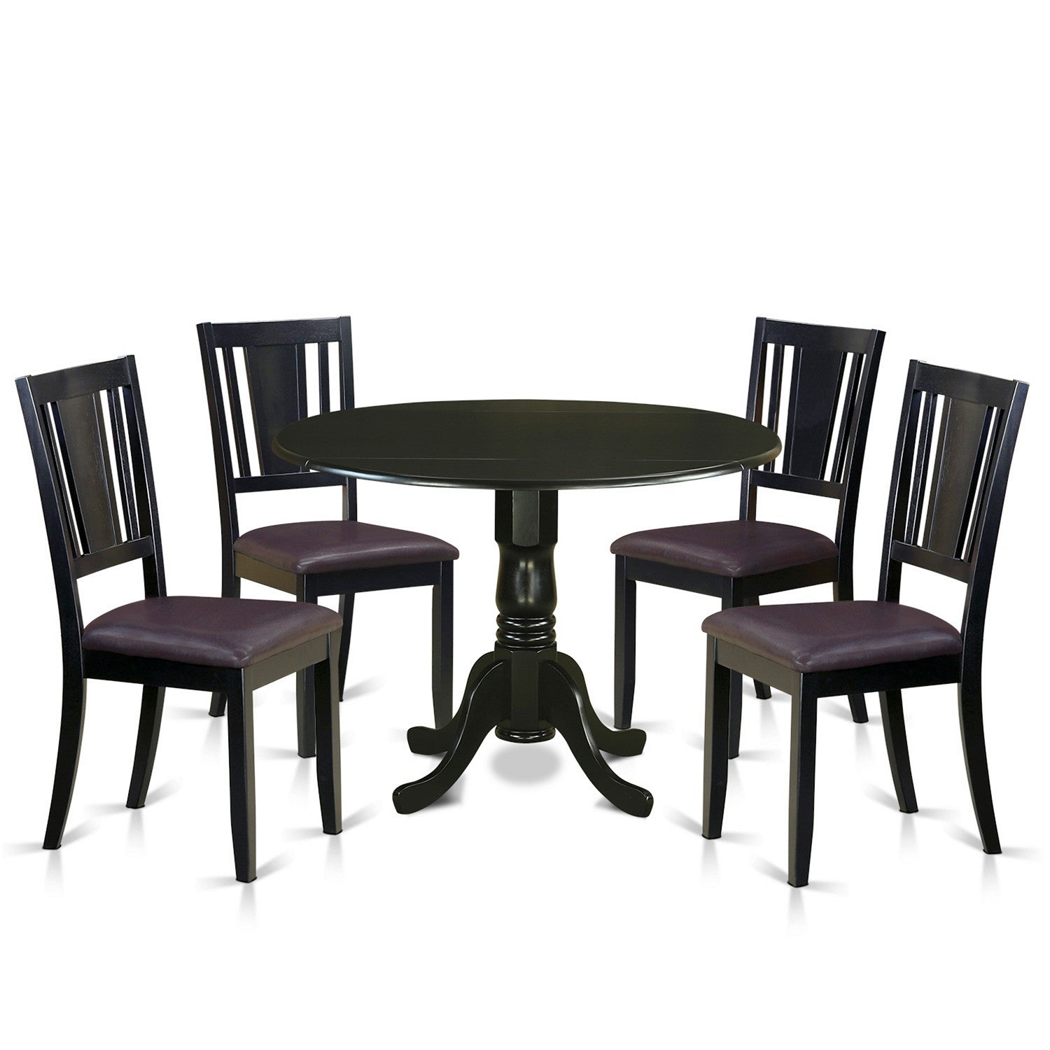DLDU5-BLK-LC 5 Pc dinette set - Dining Table and 4 Dining Chairs
