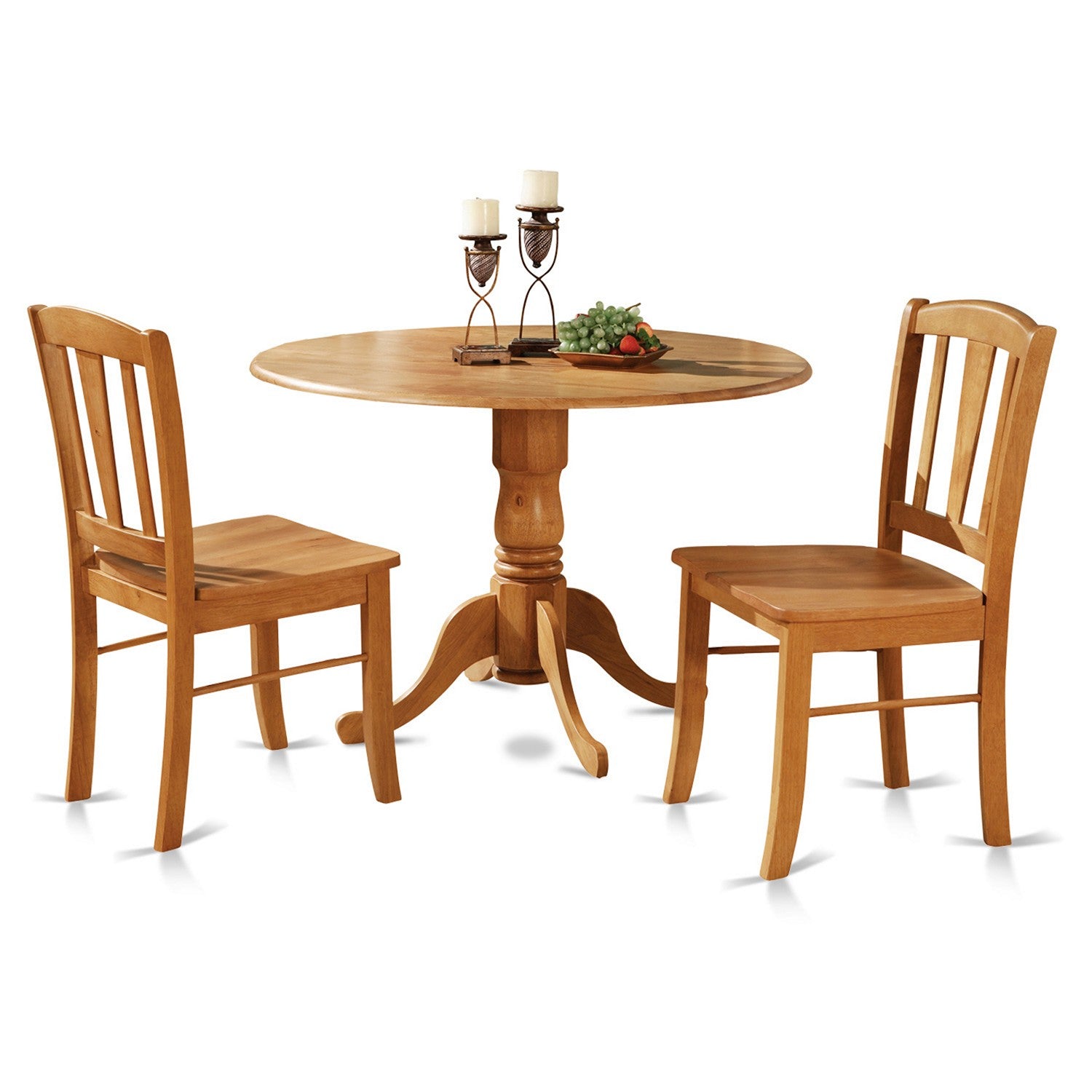 DLin3-OAK-W 3 Pc Kitchen Table set-Kitchen Dining nook and 2 dinette Chairs Chairs
