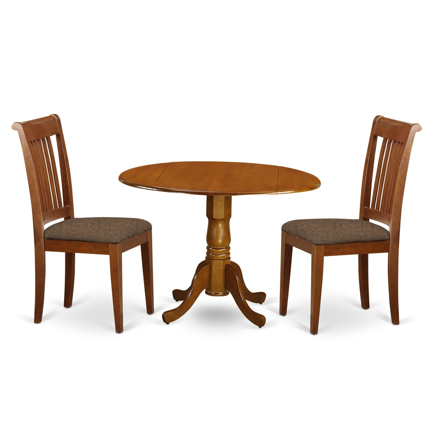 DLPO3-SBR-C 3 PC small Kitchen Table and Chairs set-breakfast nook plus 2 dinette Chairs