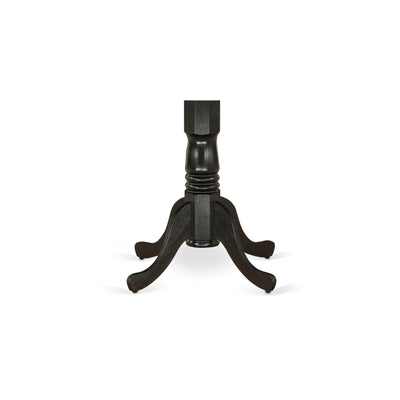 Dublin Acacia Wood Table Pedestal in Wirebrushed Black Finish