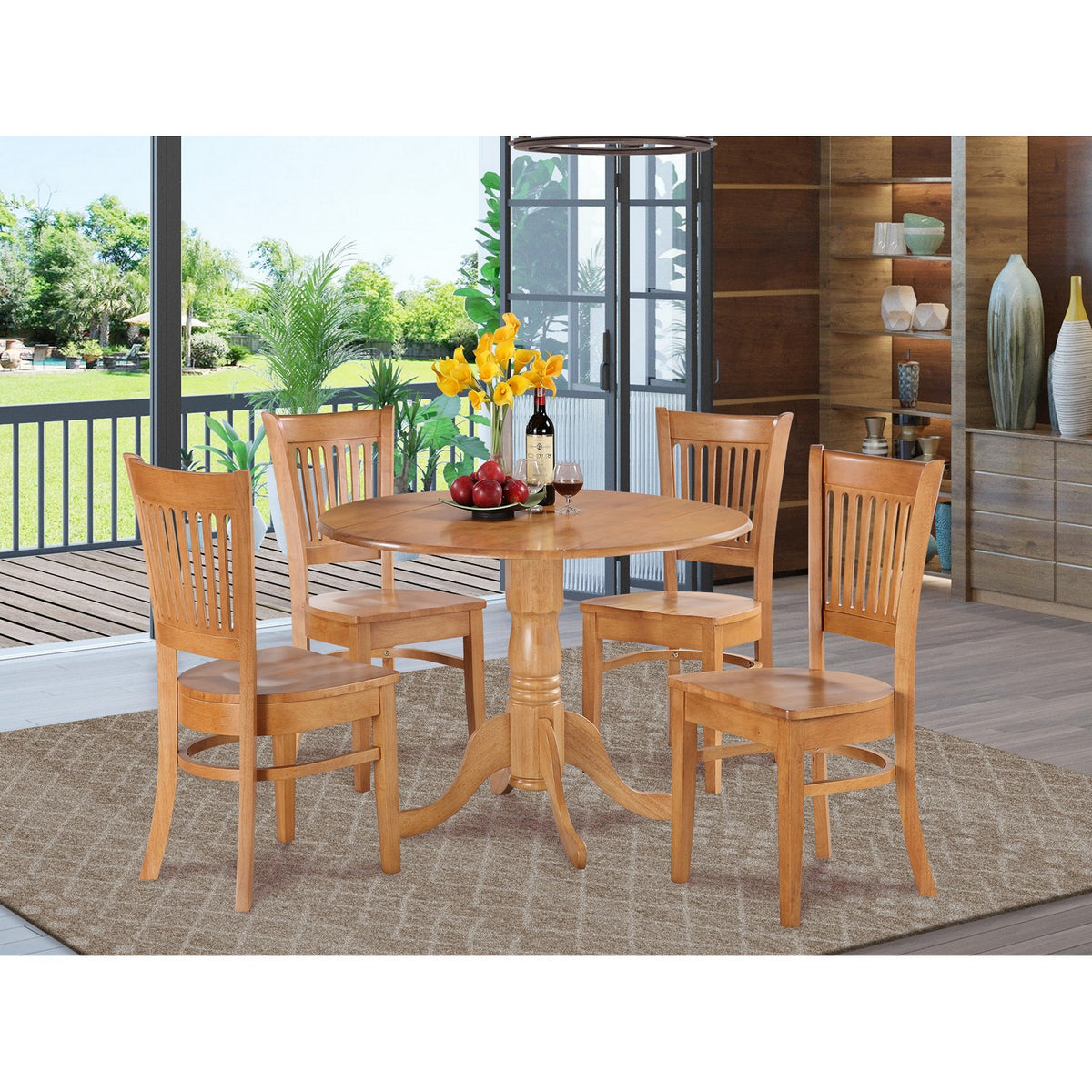 Oak 6 seater hotsell dining table and chairs