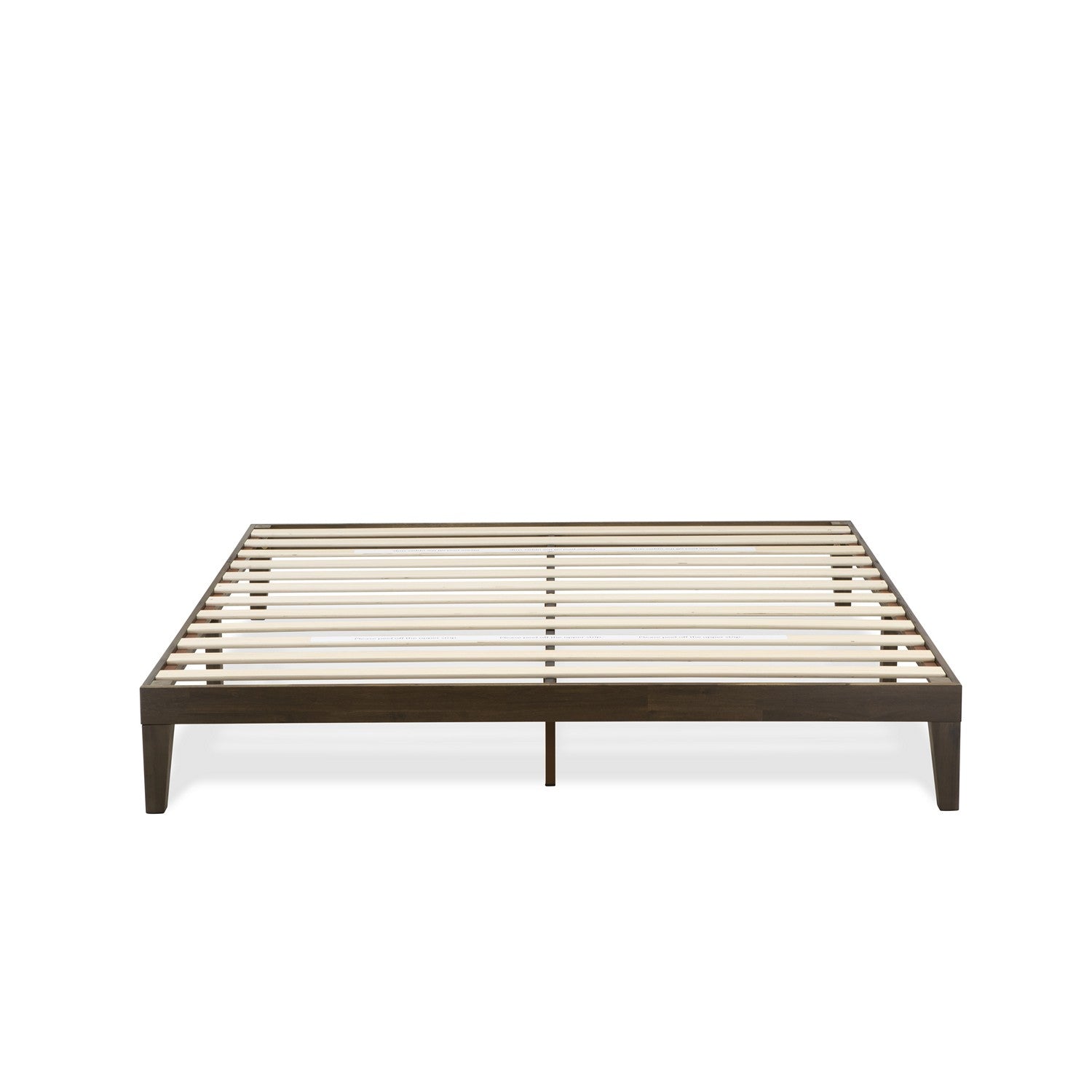 Cama tamaño king East West Furniture DNP-22-K con plataforma, 4 patas de madera maciza y 2 patas centrales adicionales, acabado nogal