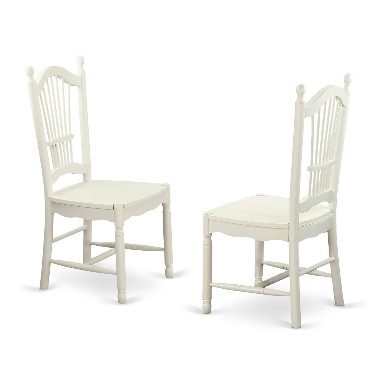 SUDO3-LWH-W 3 Piece Sudbury Set With 1 Table And Two Dinette Chairs With Wood Seat In A Rich Linen White Finish.