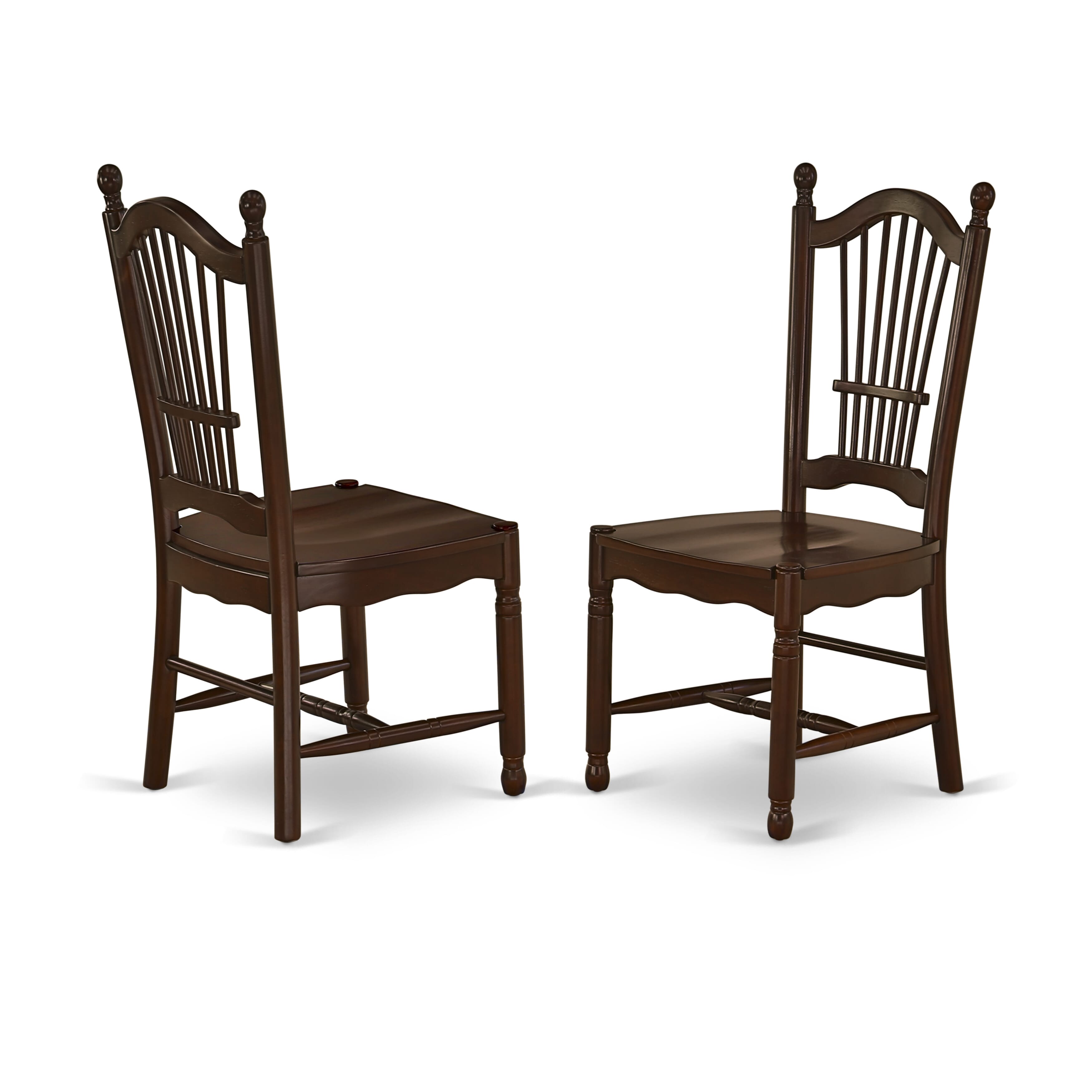 East West Furniture NDDO3-MAH-W Wooden Dining Table Set 3 Pcs- 2 Wonderful Dining Room Chairs and a Lovely Wood Dining Table - Mahogany Finish Solid wood Chair Seat - Mahogany Finish Solid wood Structure.