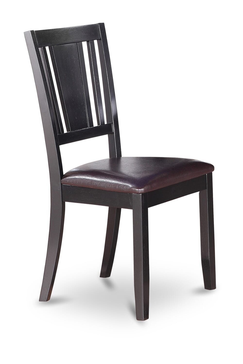 East West Furniture ESDU3-BCH-LC 3-Piece Kitchen Table SetInclude a Dining Table and 2 faux Leather Dinner Chairs with Slatted Back - Black Finish